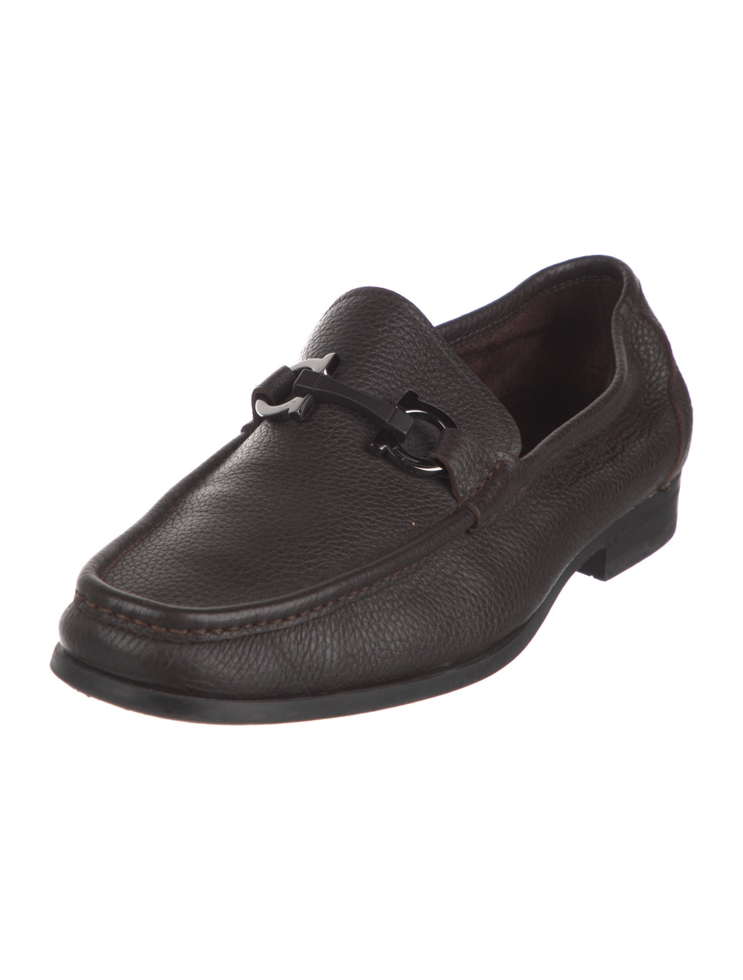 Salvatore Ferragamo Gancini Logo Leather Loafers