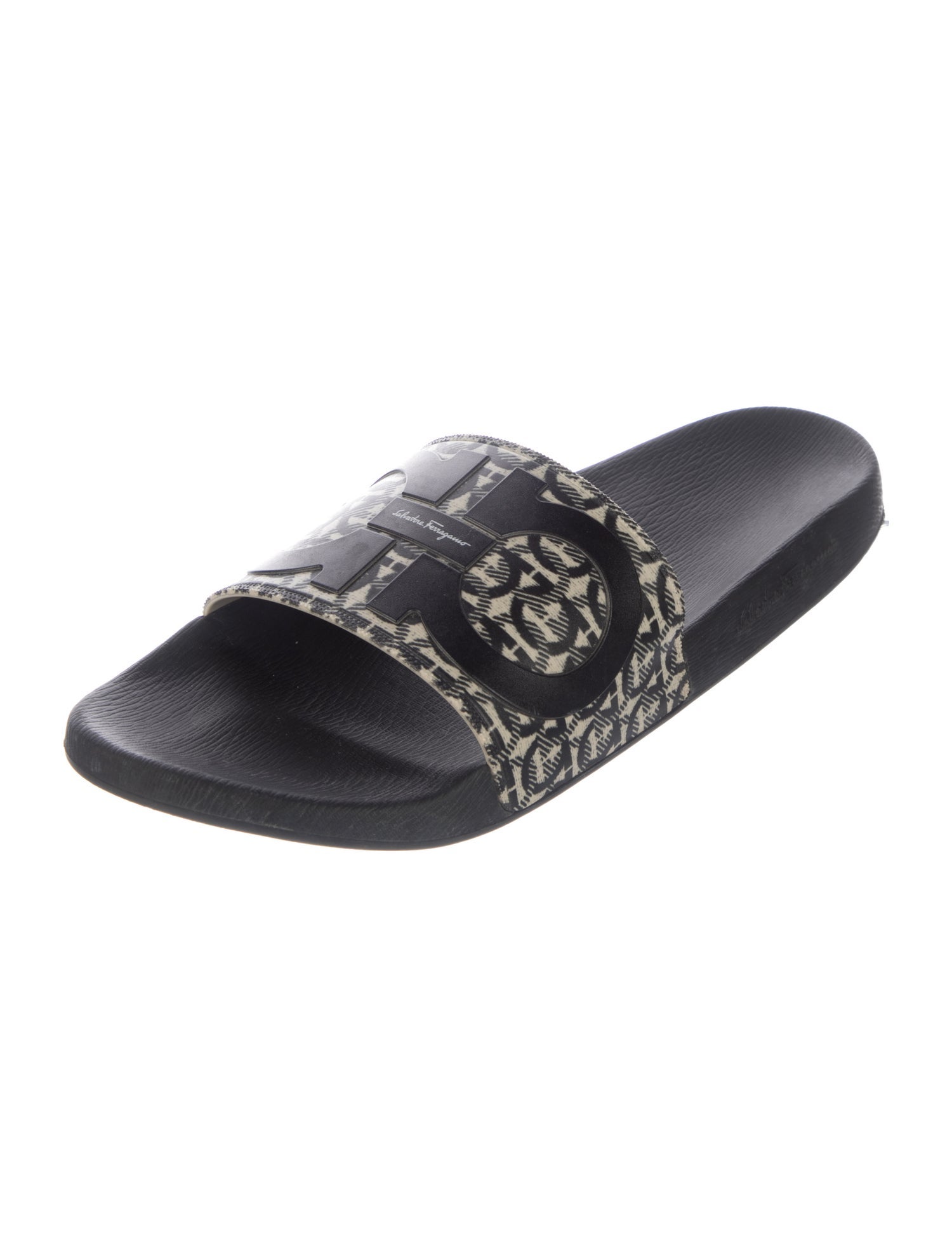 Salvatore Ferragamo Gancini Logo Rubber Slides