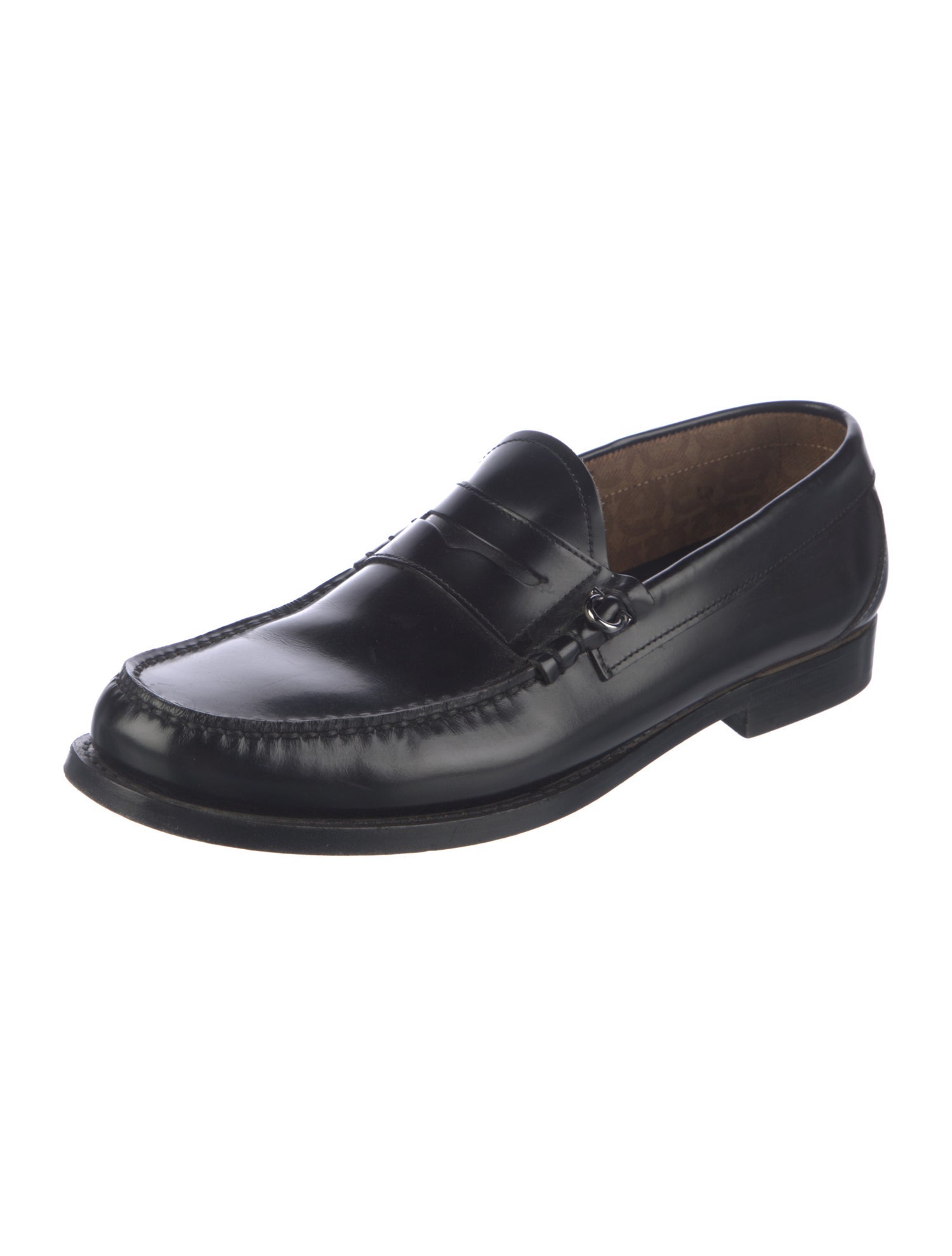 Salvatore Ferragamo Gancini Logo Leather Loafers