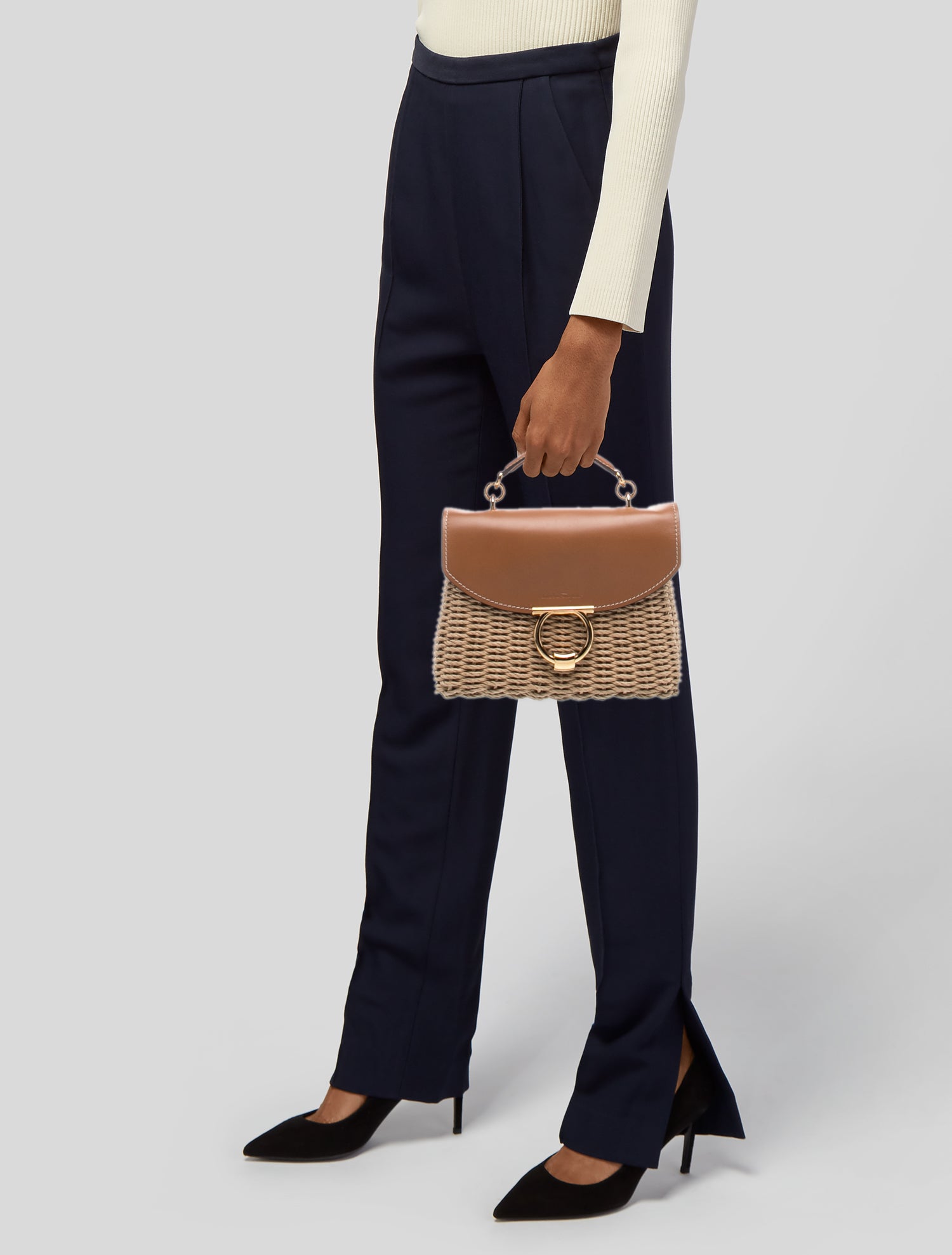 Fendi Limited Edition Devil Trapezio Evening Bag - Grey Evening