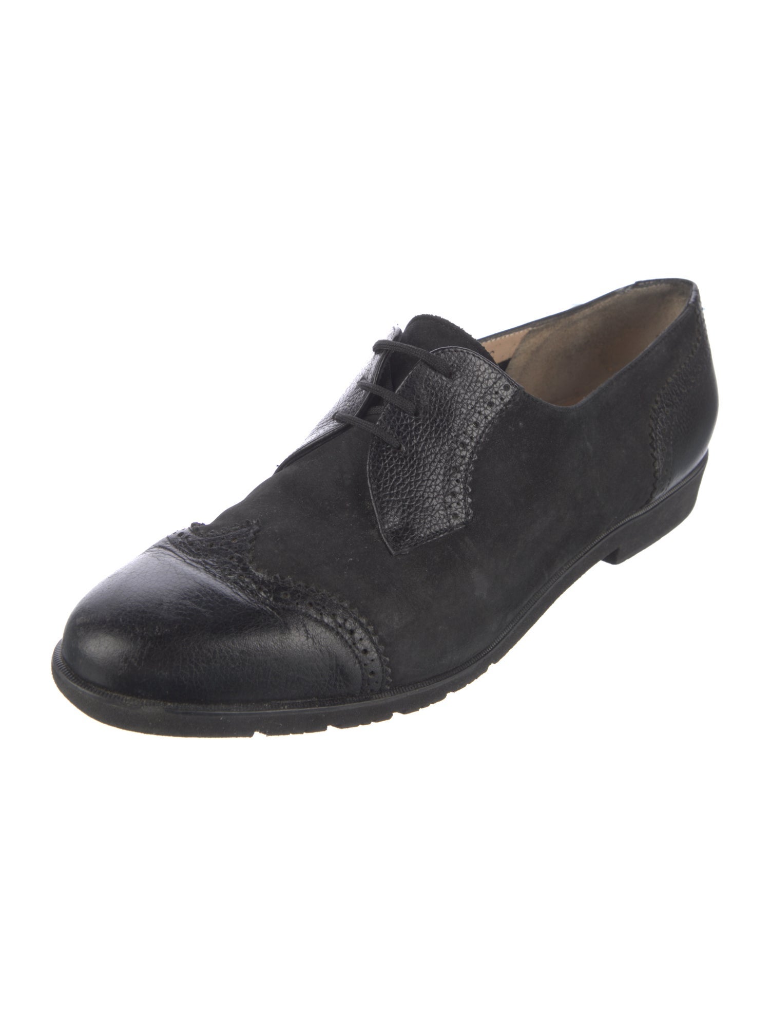 Salvatore Ferragamo Suede Lasercut Accents Oxfords