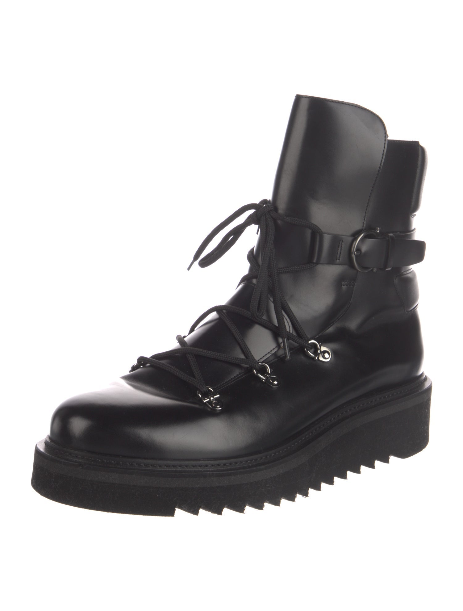 Salvatore Ferragamo Leather Hiking Boots