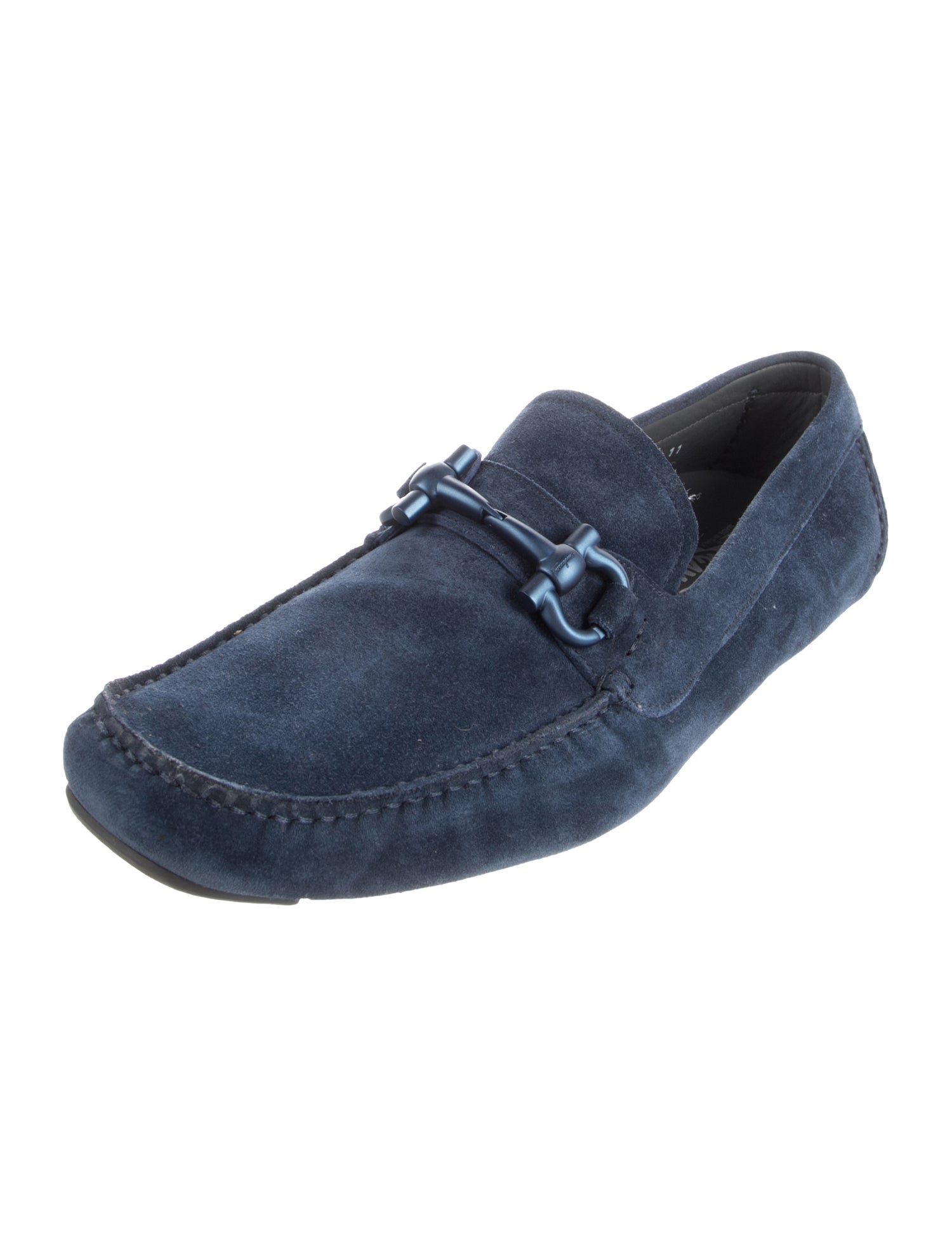 Salvatore Ferragamo Gancini Logo Suede Drivers