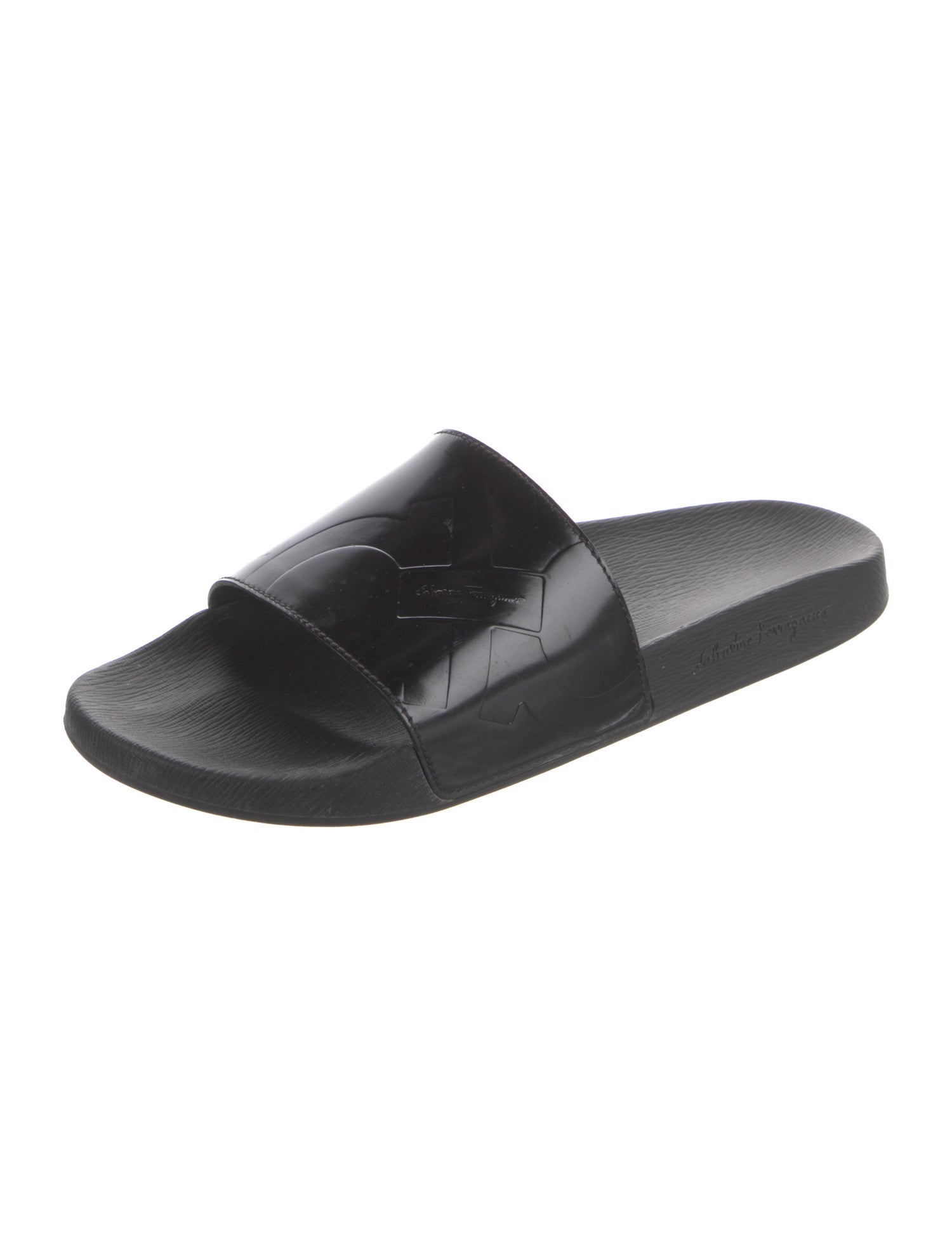 Salvatore Ferragamo Gancini Logo Rubber Slides