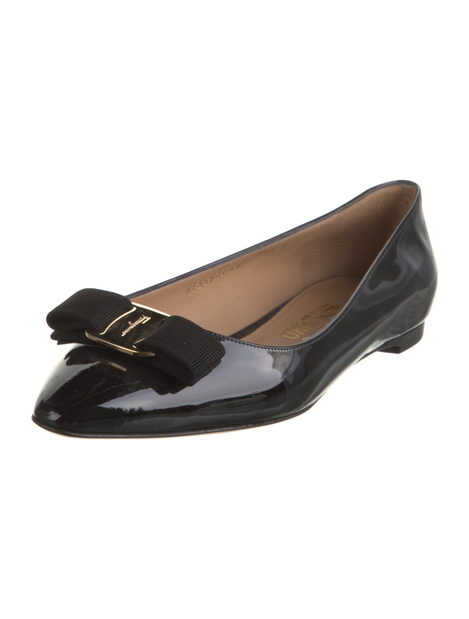 Salvatore Ferragamo Vara Bow Accent Patent Leather Ballet Flats w/ Tags