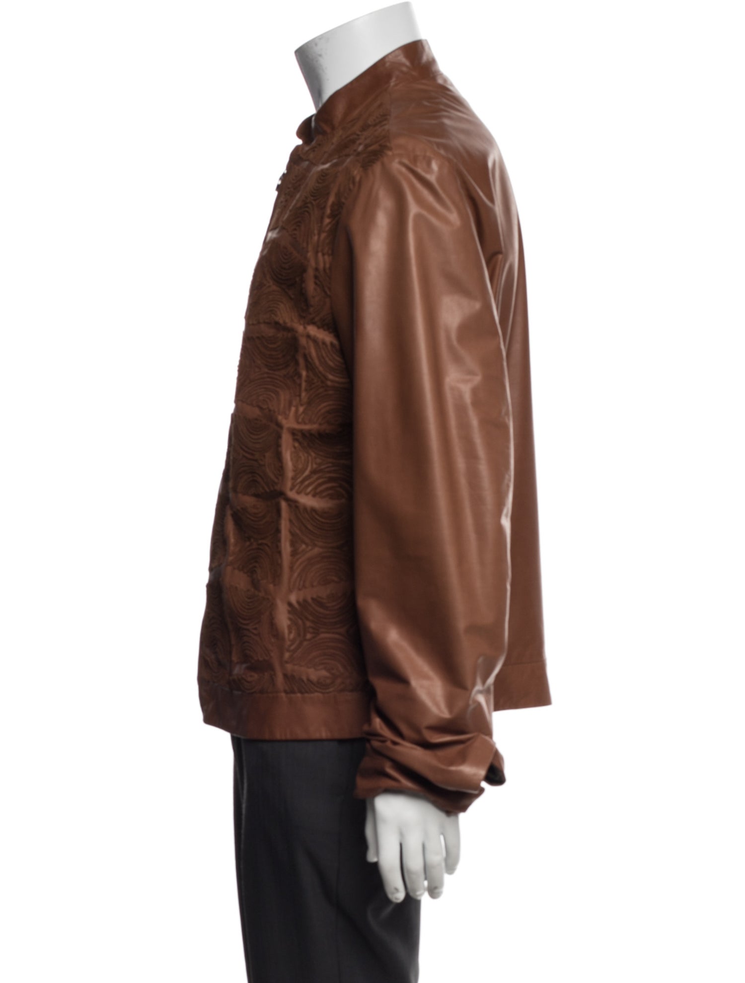 Salvatore Ferragamo Leather Patterned Jacket
