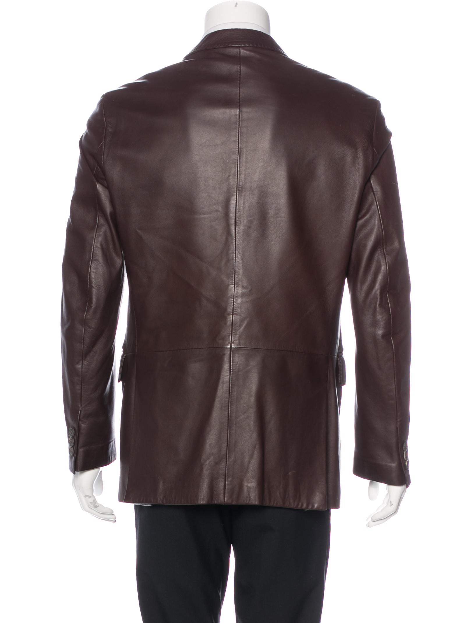 Salvatore Ferragamo Leather Sport Coat Clothing SAL47068 The RealReal