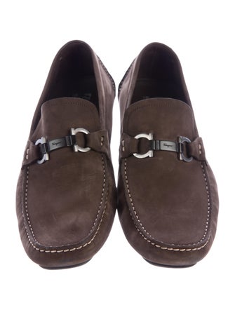 Salvatore Ferragamo Suede Gancini Driving Loafers