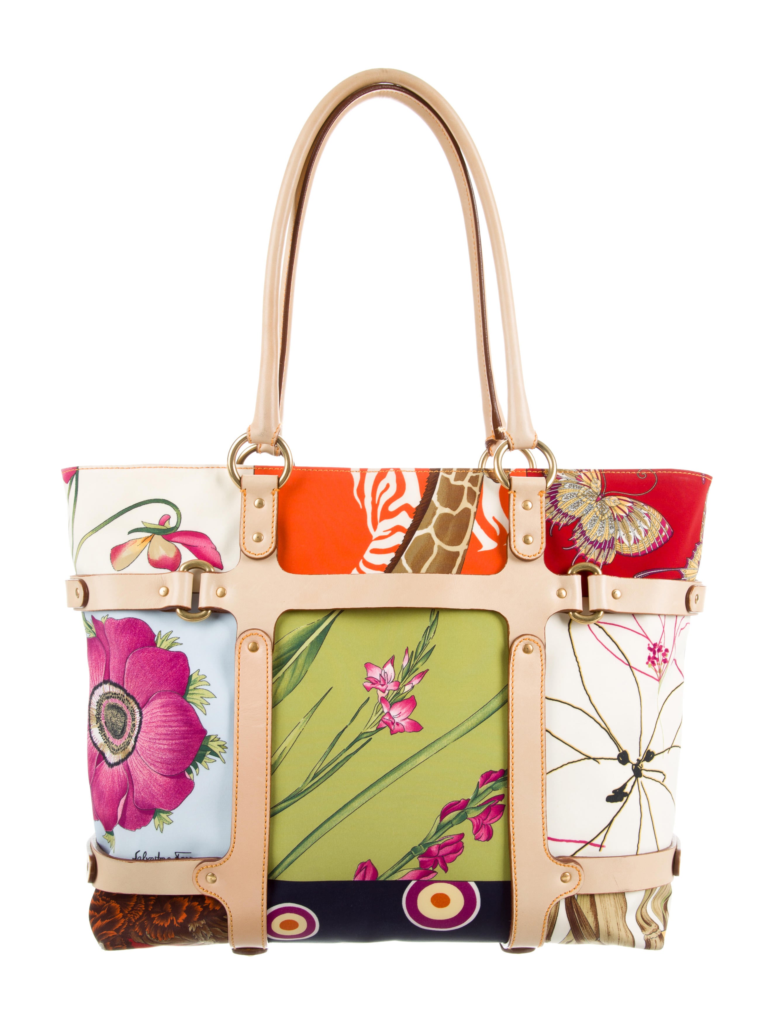 Salvatore Ferragamo Fiera Print Tote Bag - Blue Totes, Handbags