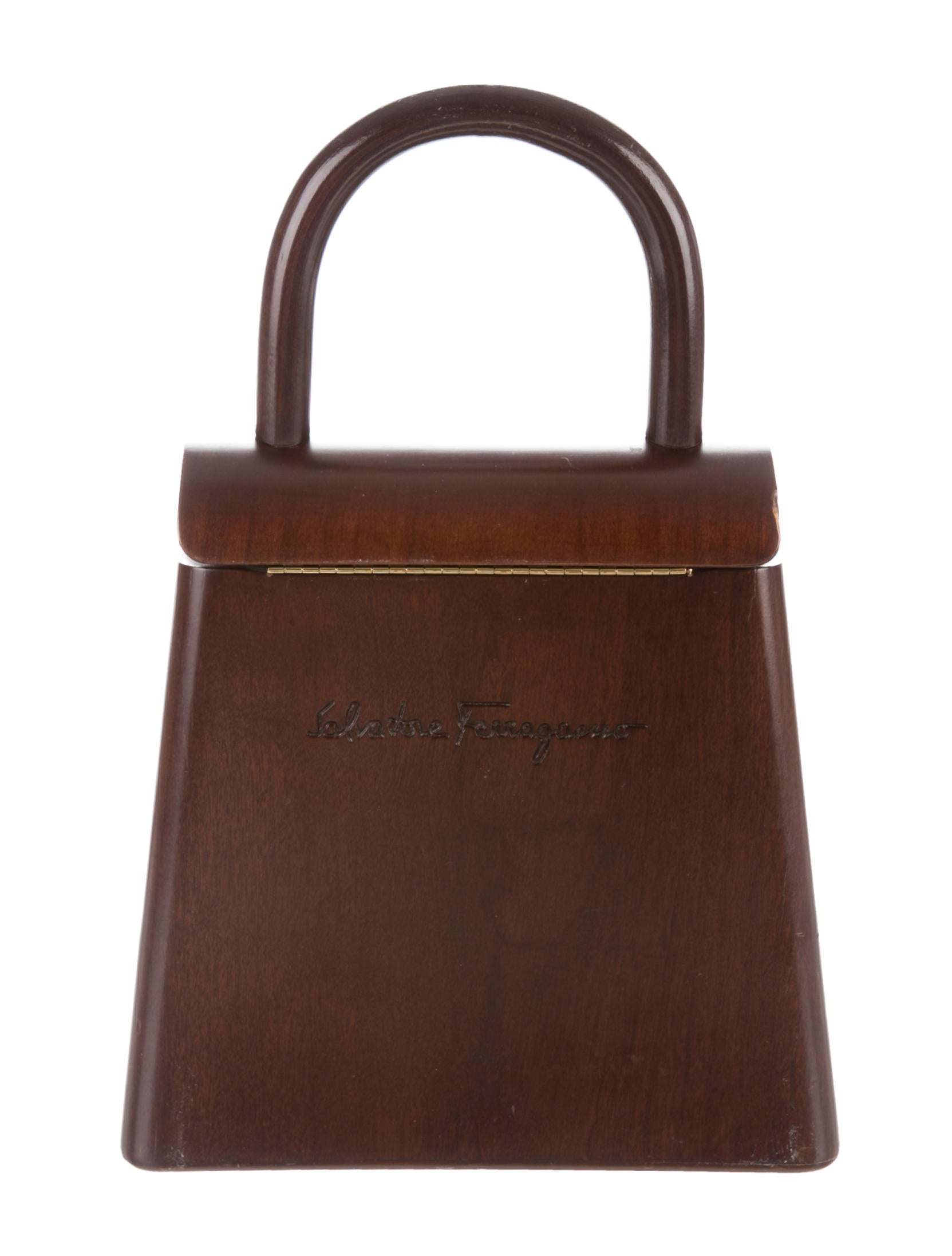 Salvatore Ferragamo ビジネスバッグ ブラウン Salvatore Ferragamo Wooden Kelly Bag - Brown Handle Bags, Handbags