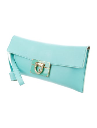 Salvatore Ferragamo Afef Lock Story Wristlet Clutch