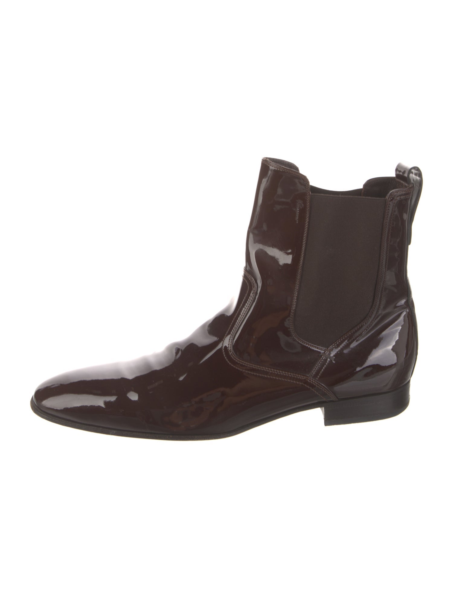Salvatore Ferragamo Studio Patent Leather Chelsea Boots
