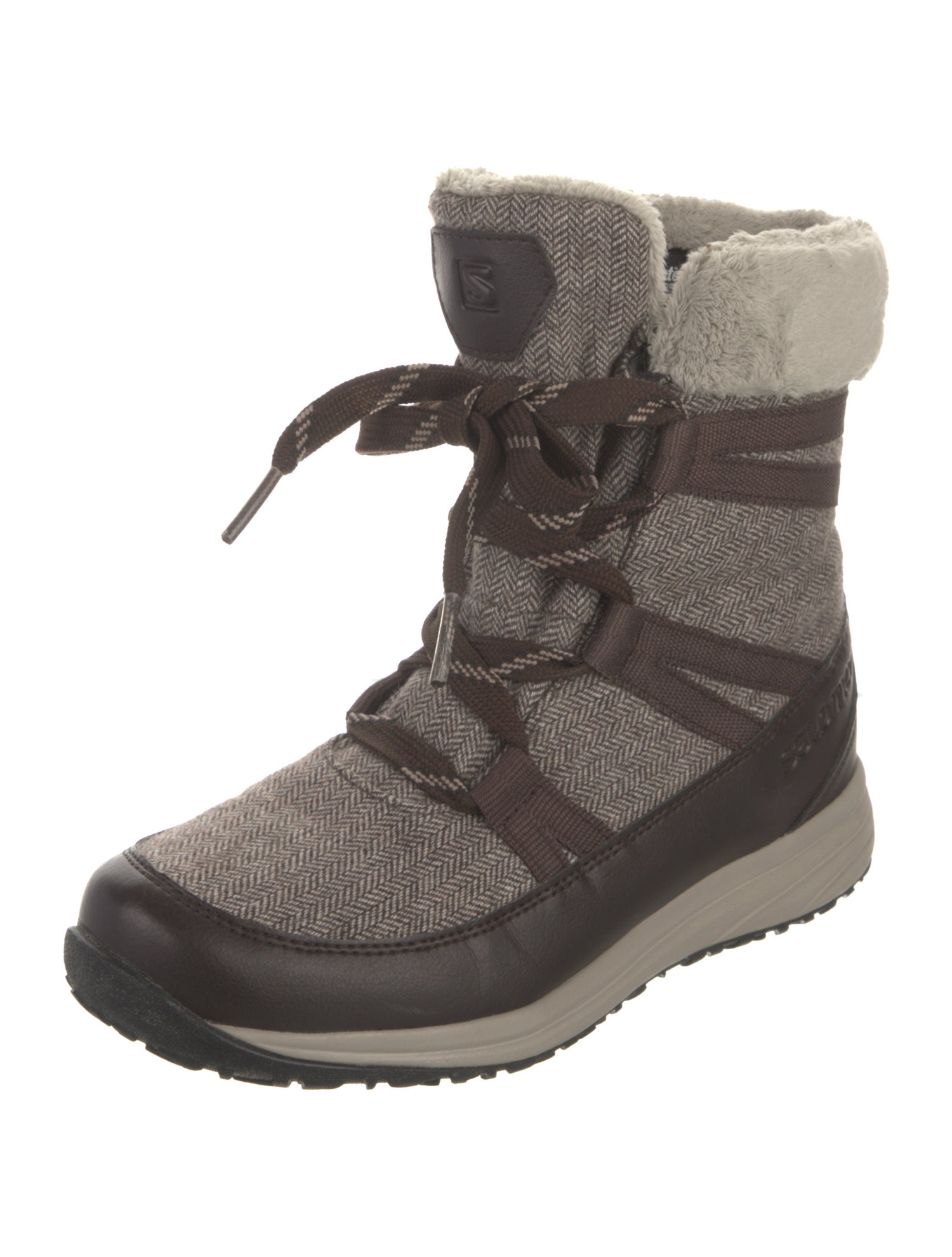 Salomon Colorblock Pattern Lace-Up Boots