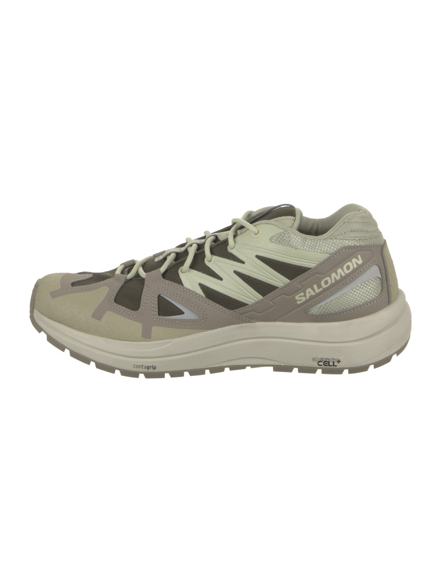 Salomon Leather Colorblock Pattern Sneakers