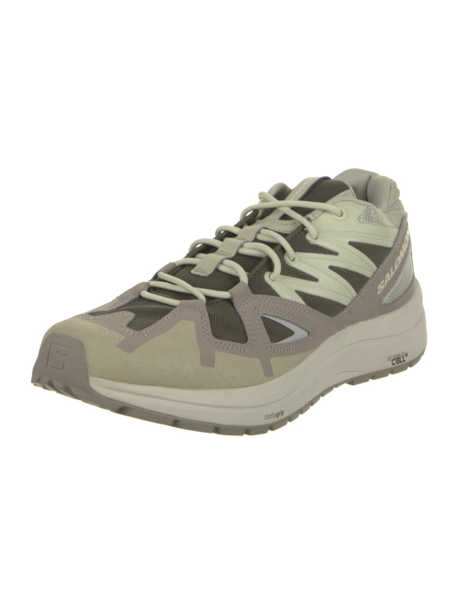 Salomon Leather Colorblock Pattern Sneakers