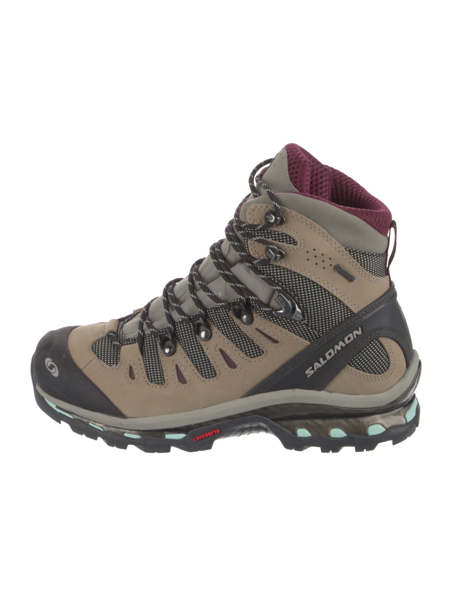 Salomon Leather Colorblock Pattern Hiking Boots
