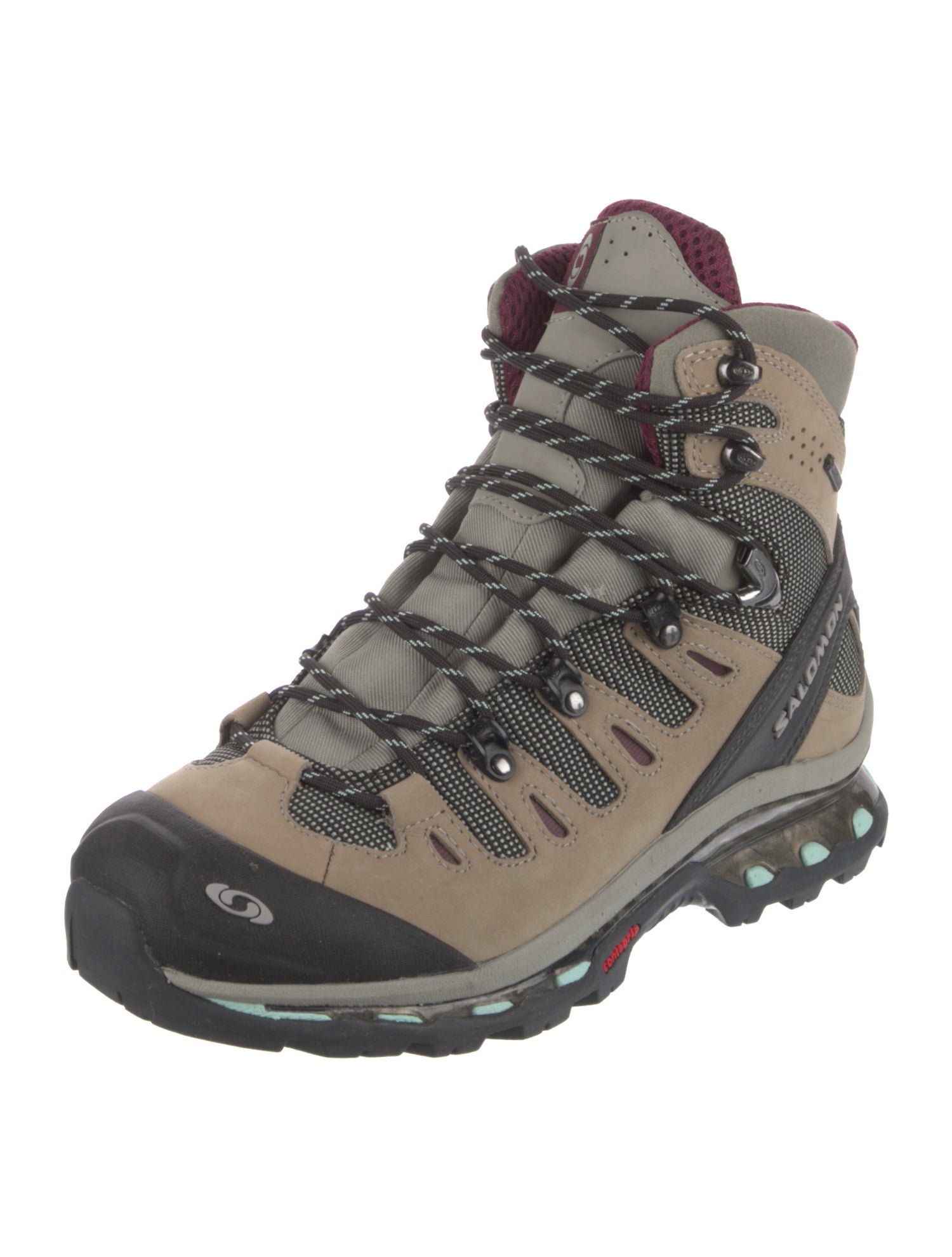 Salomon Leather Colorblock Pattern Hiking Boots