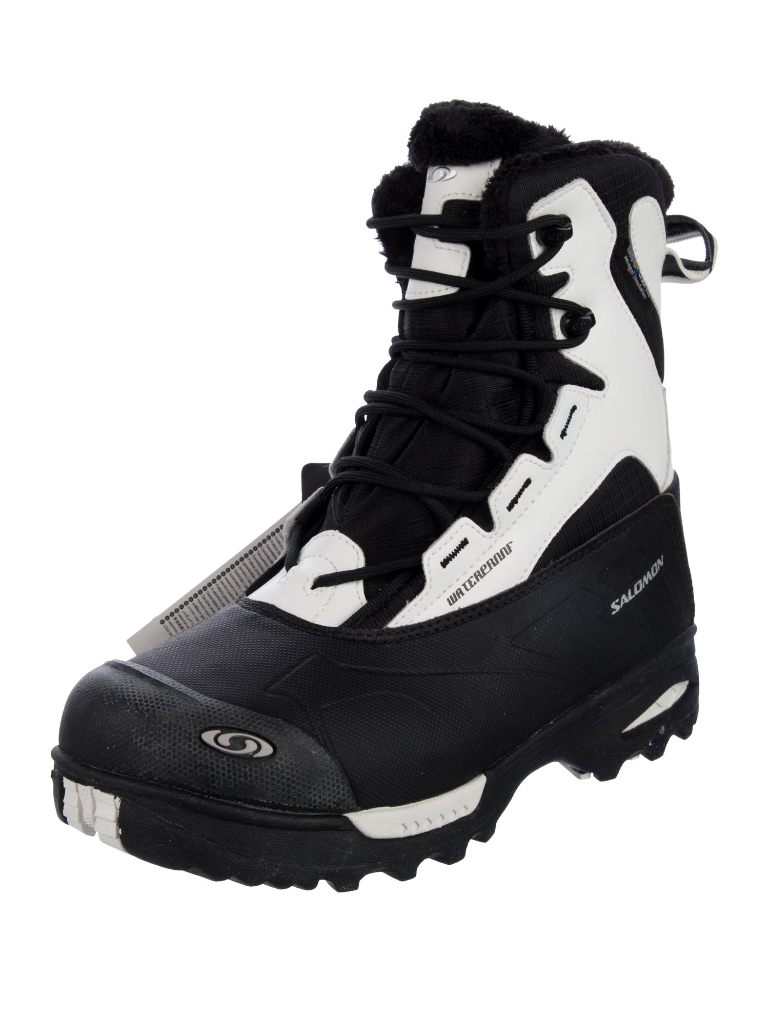 Salomon Leather Colorblock Pattern Combat Boots