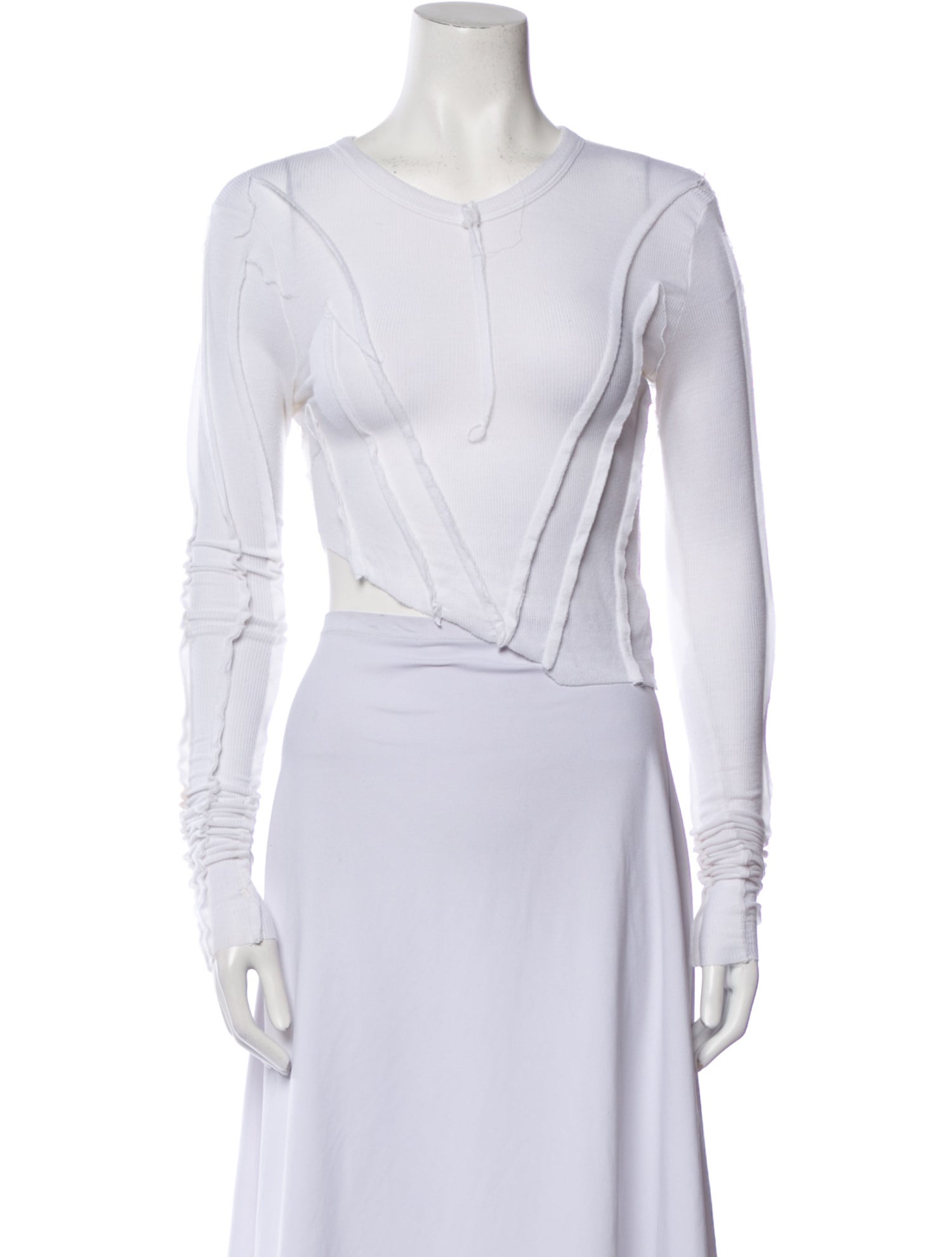 Sami Miro Vintage Crew Neck Long Sleeve Crop Top