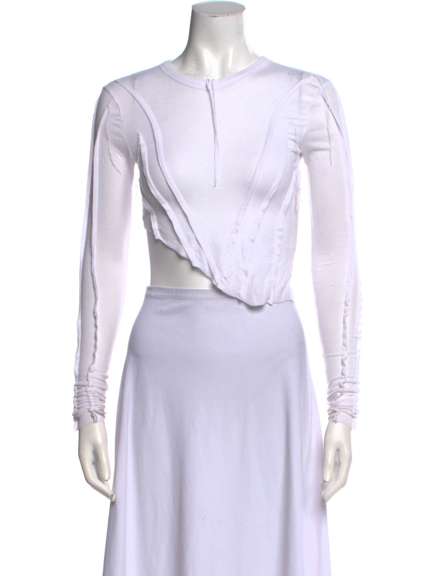 Sami Miro Vintage Crew Neck Long Sleeve Crop Top