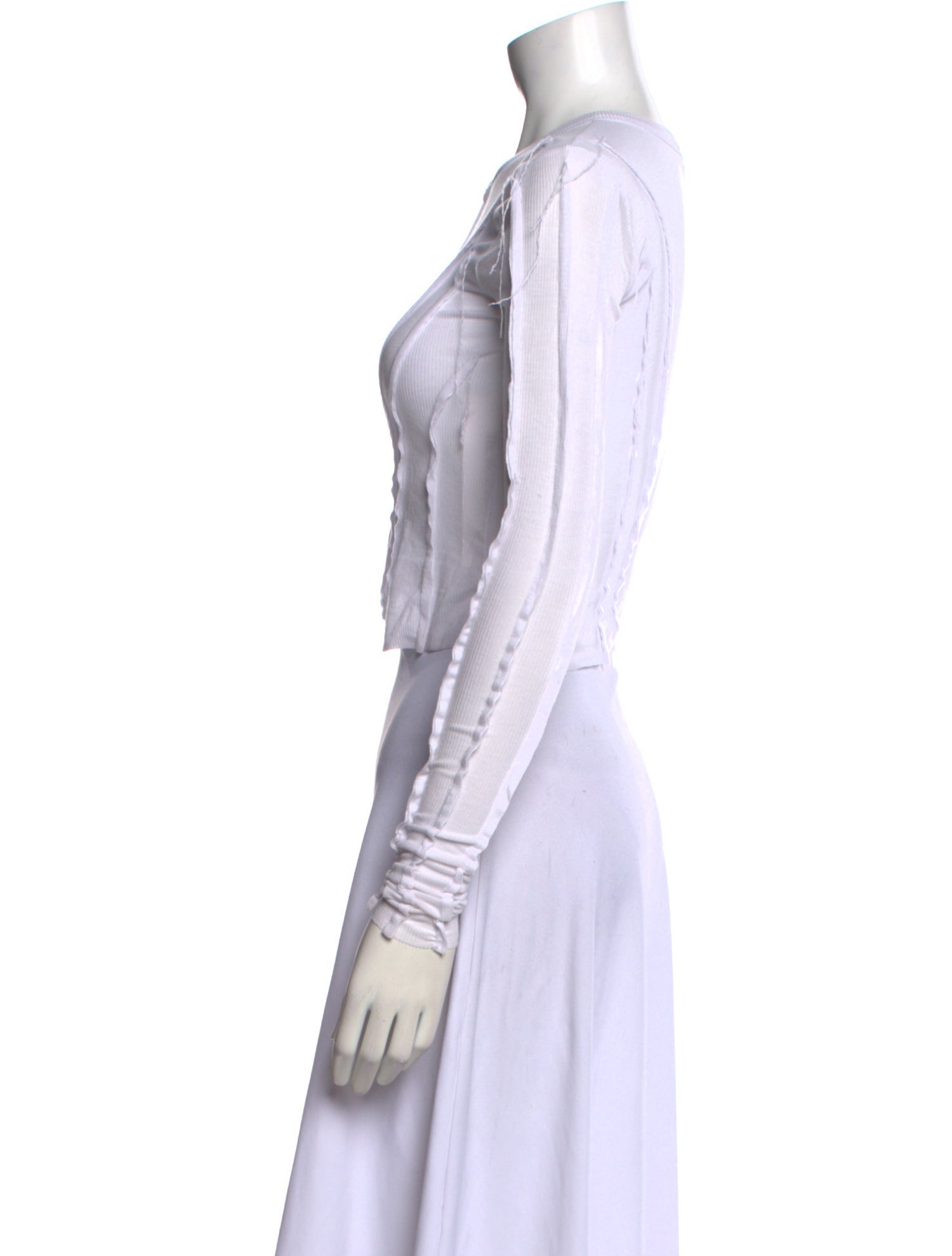 Sami Miro Vintage Crew Neck Long Sleeve Crop Top