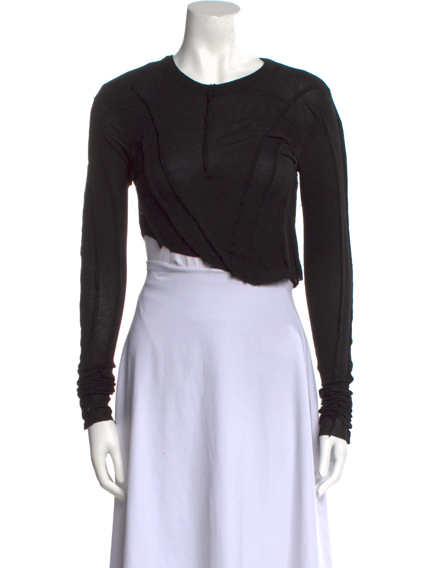 Sami Miro Vintage Scoop Neck Long Sleeve Crop Top