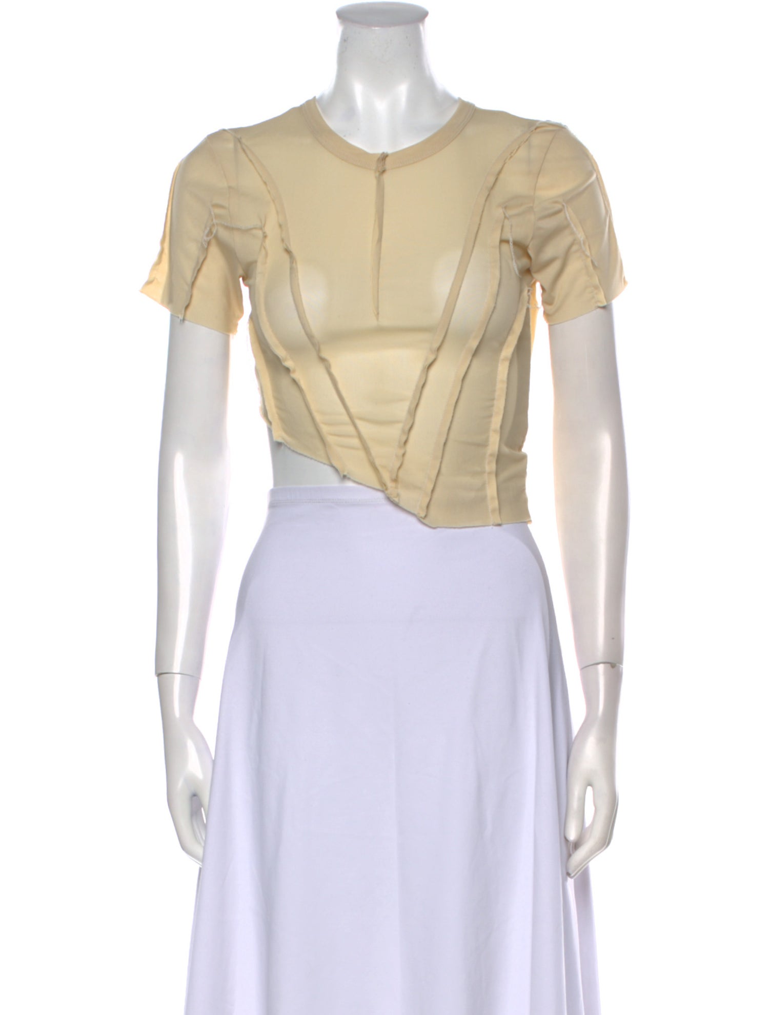Sami Miro Vintage Crew Neck Short Sleeve Crop Top