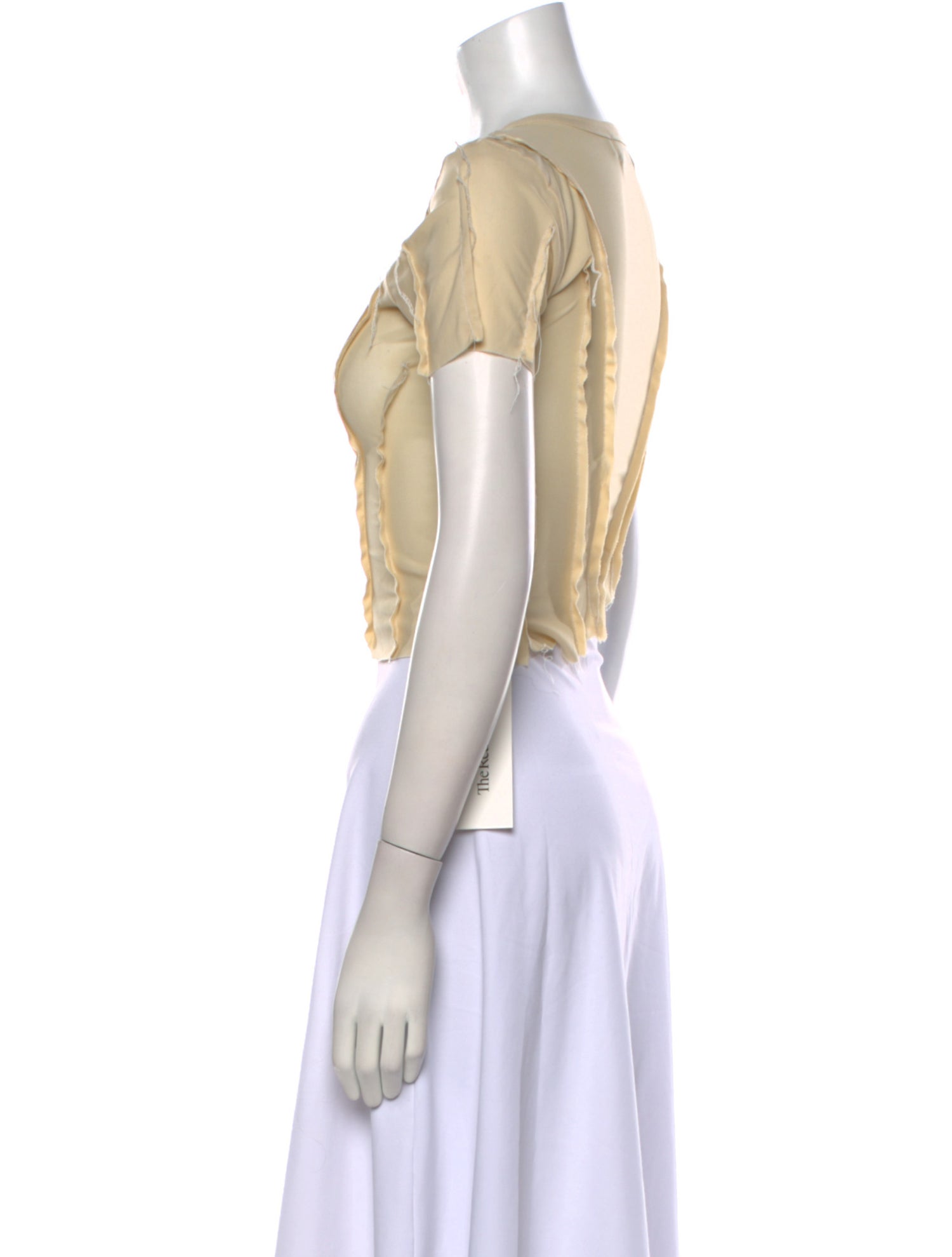Sami Miro Vintage Crew Neck Short Sleeve Crop Top