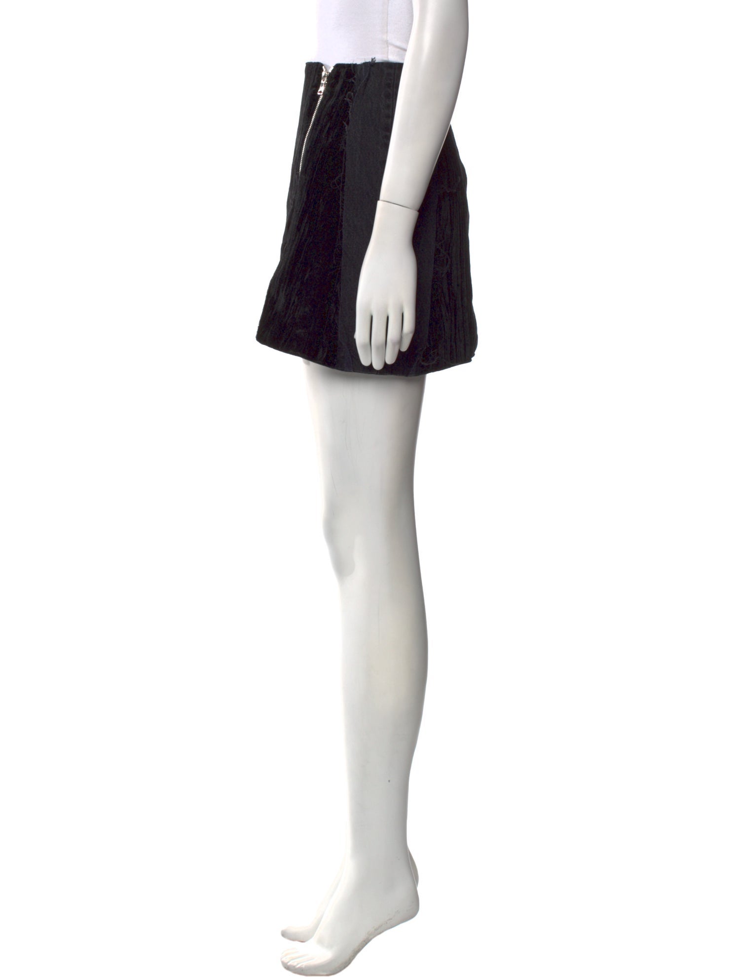 Sami Miro Vintage Raw-Edge Trim Mini Skirt