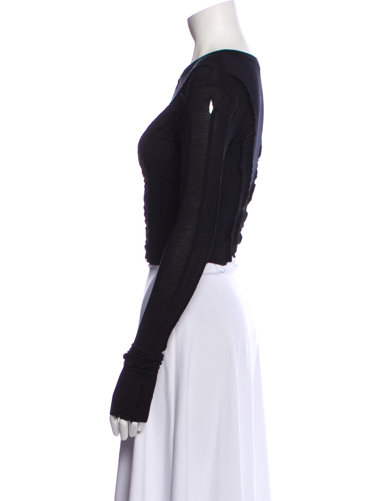 Sami Miro Vintage Scoop Neck Long Sleeve Crop Top