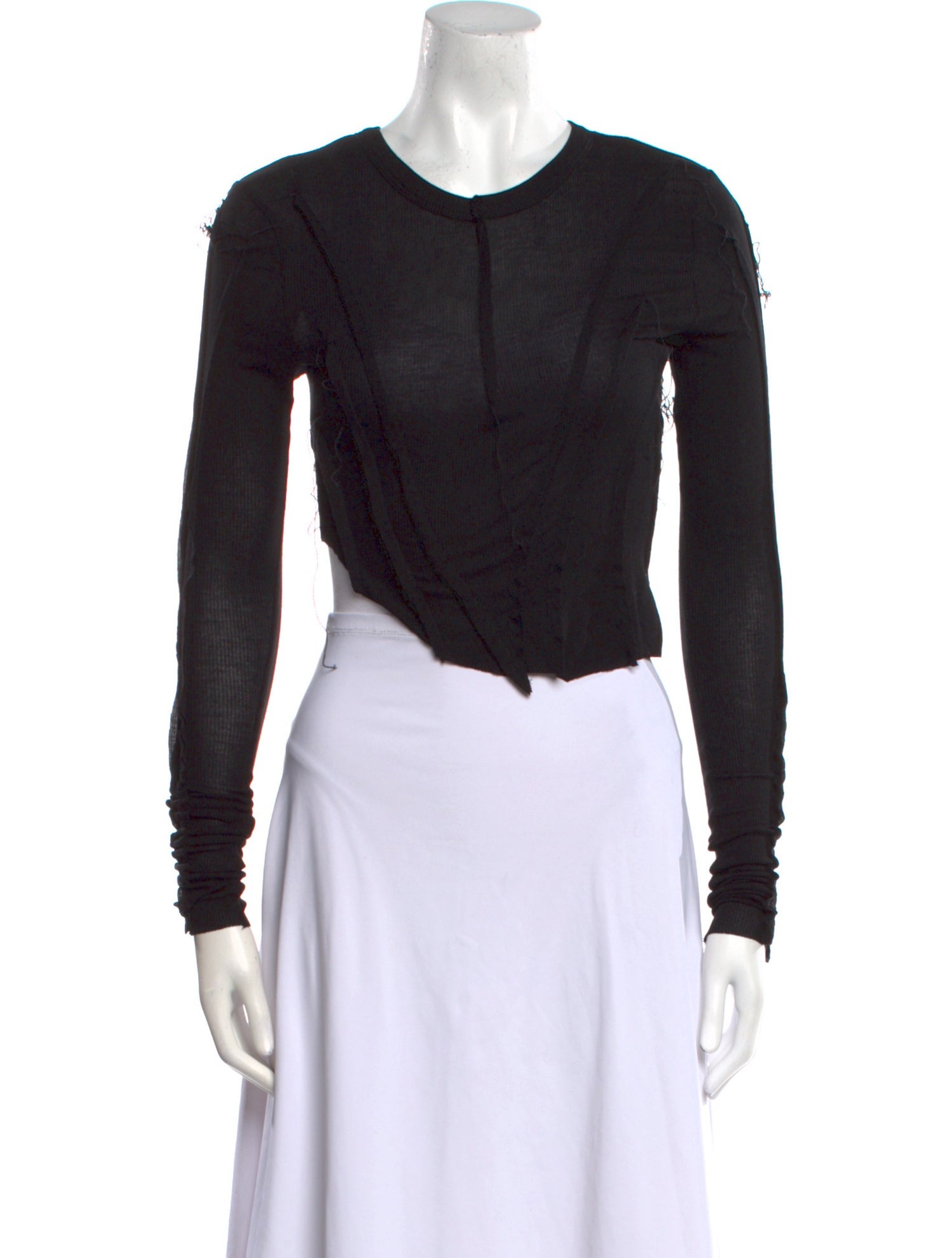 Sami Miro Vintage Crew Neck Long Sleeve Crop Top