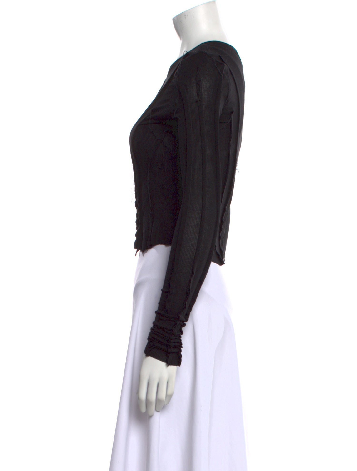 Sami Miro Vintage Crew Neck Long Sleeve Crop Top