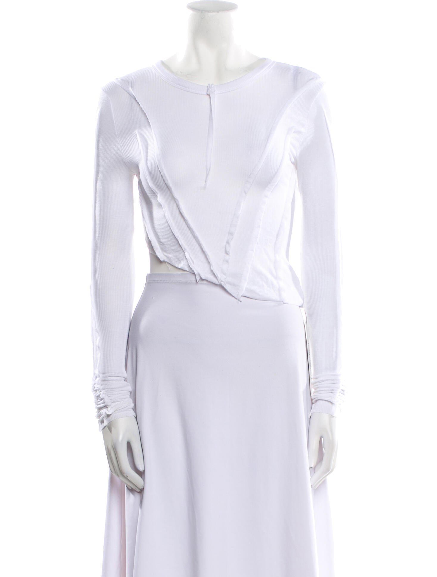 Sami Miro Vintage Bateau Neckline Long Sleeve Crop Top