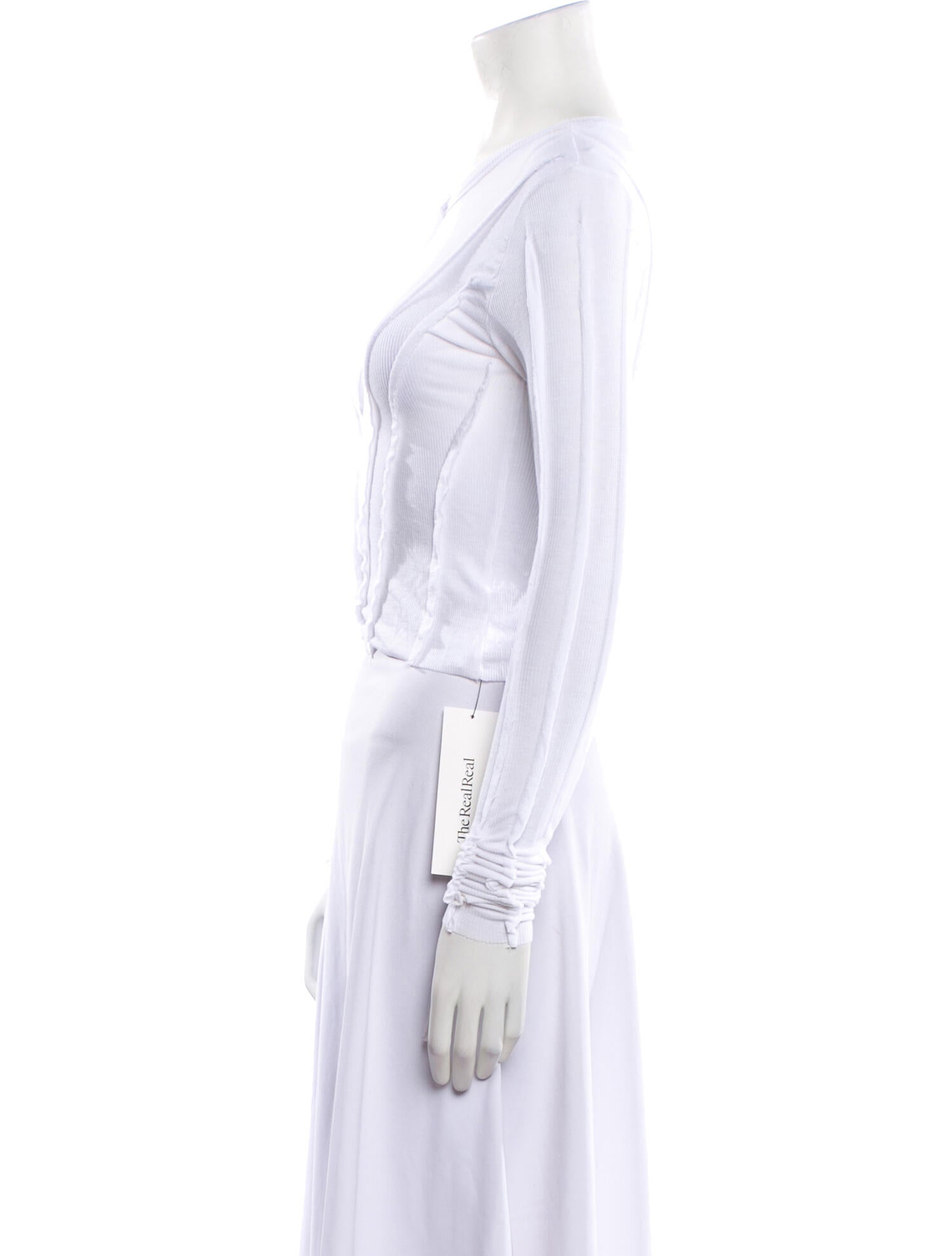 Sami Miro Vintage Bateau Neckline Long Sleeve Crop Top