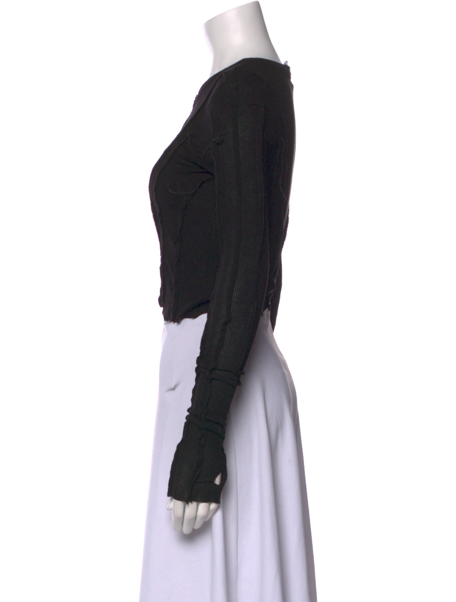 Sami Miro Vintage Crew Neck Long Sleeve Crop Top