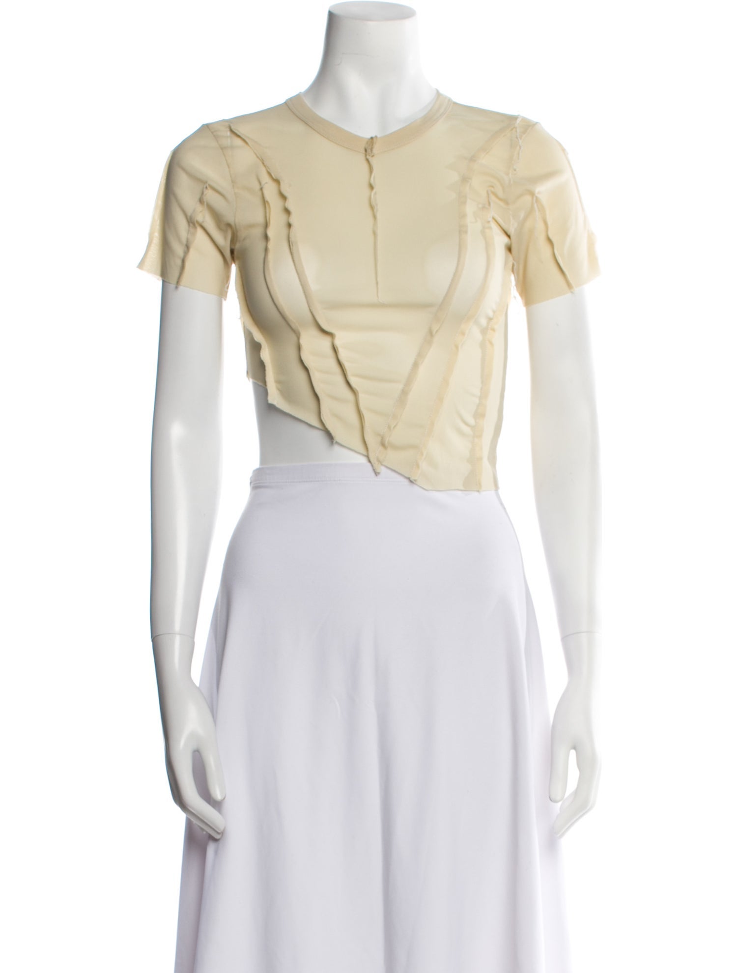 Sami Miro Vintage Crew Neck Short Sleeve Crop Top