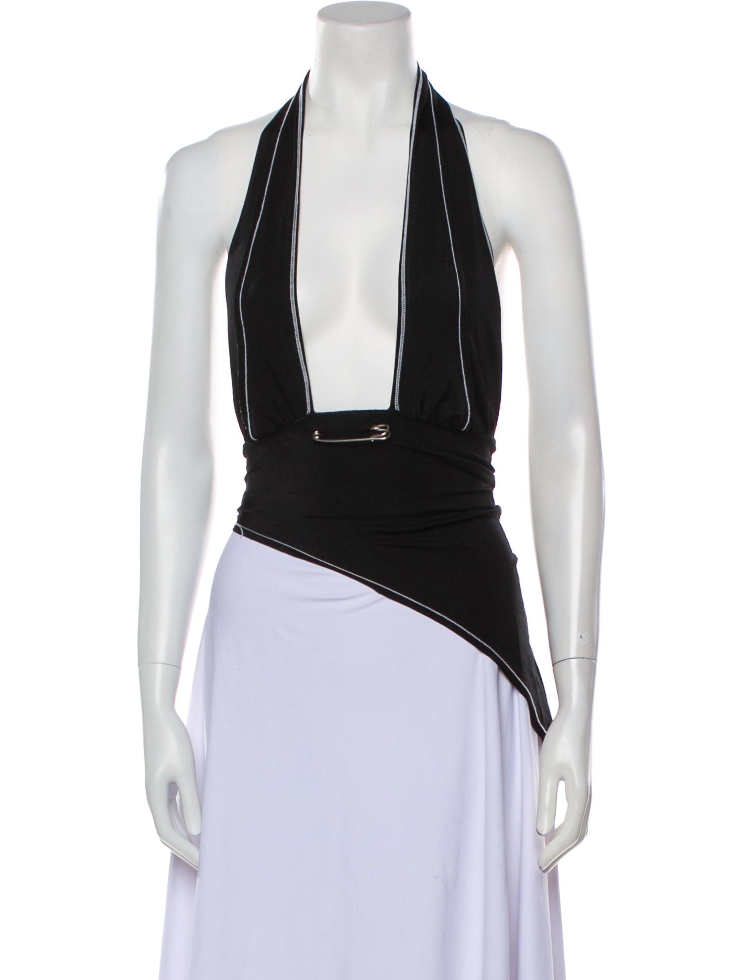 Sami Miro Vintage Faux Leather Halterneck Crop Top