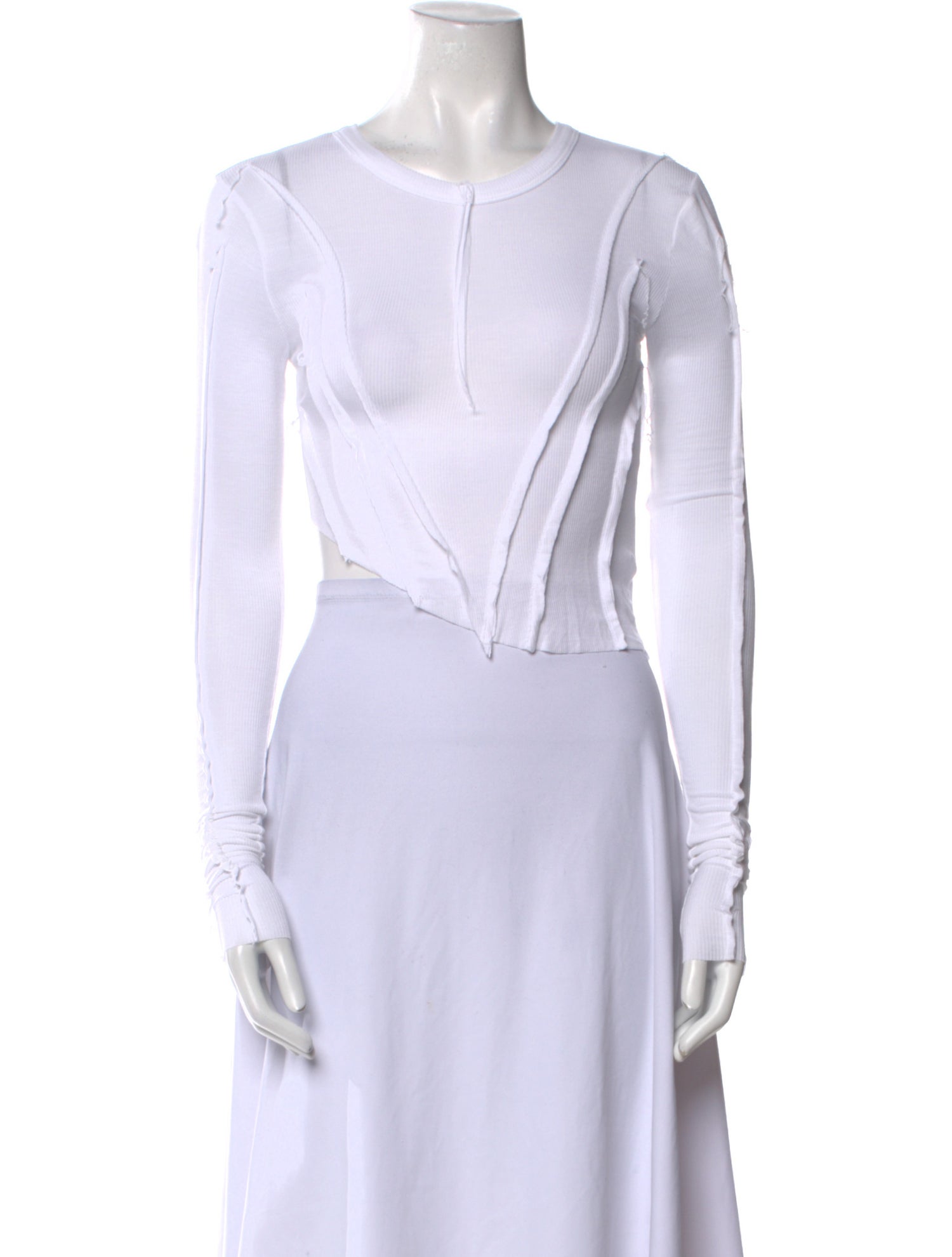 Sami Miro Vintage Crew Neck Long Sleeve Crop Top