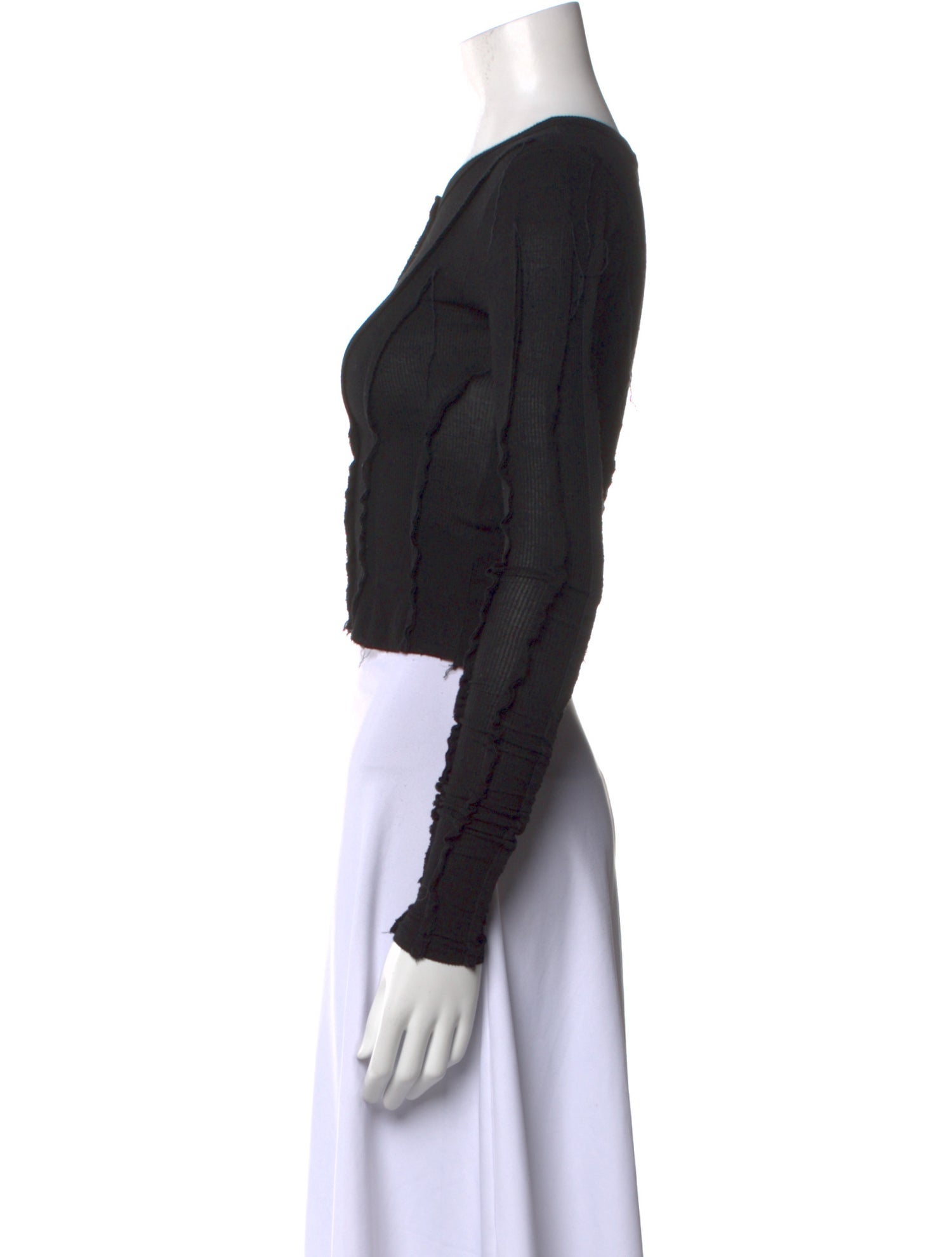 Sami Miro Vintage Crew Neck Long Sleeve Crop Top