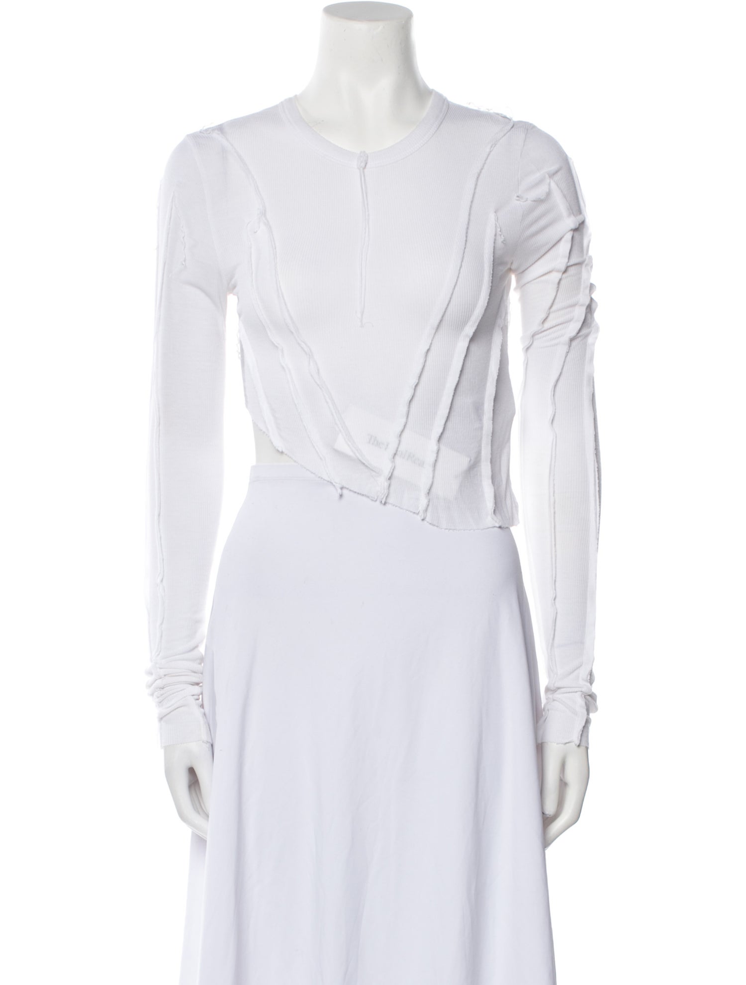 Sami Miro Vintage Crew Neck Long Sleeve Crop Top