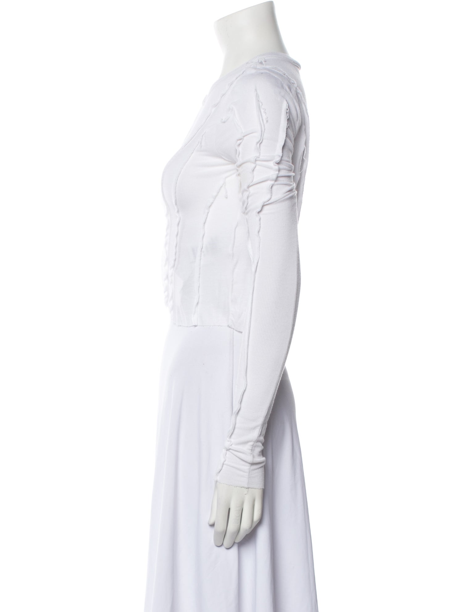 Sami Miro Vintage Crew Neck Long Sleeve Crop Top