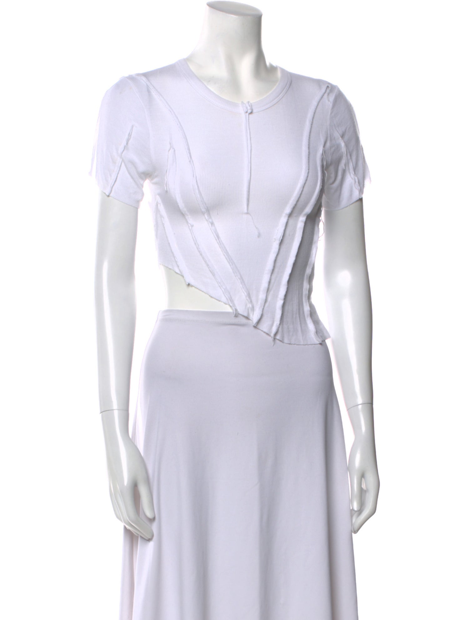 Sami Miro Vintage Crew Neck Short Sleeve Crop Top