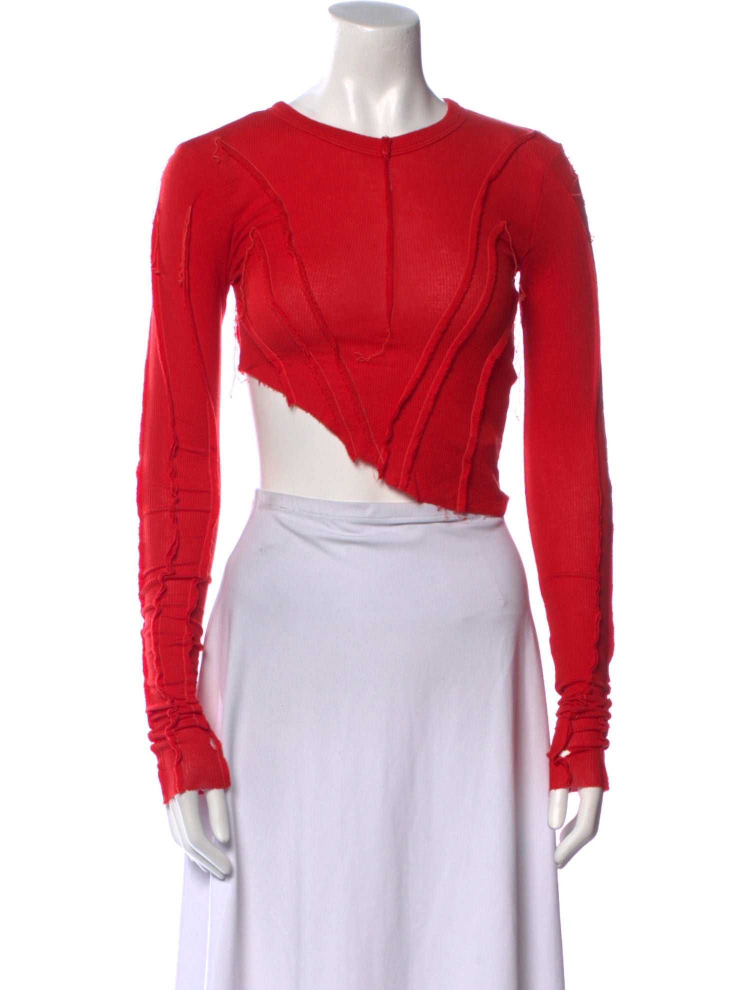 Sami Miro Vintage Crew Neck Long Sleeve Crop Top
