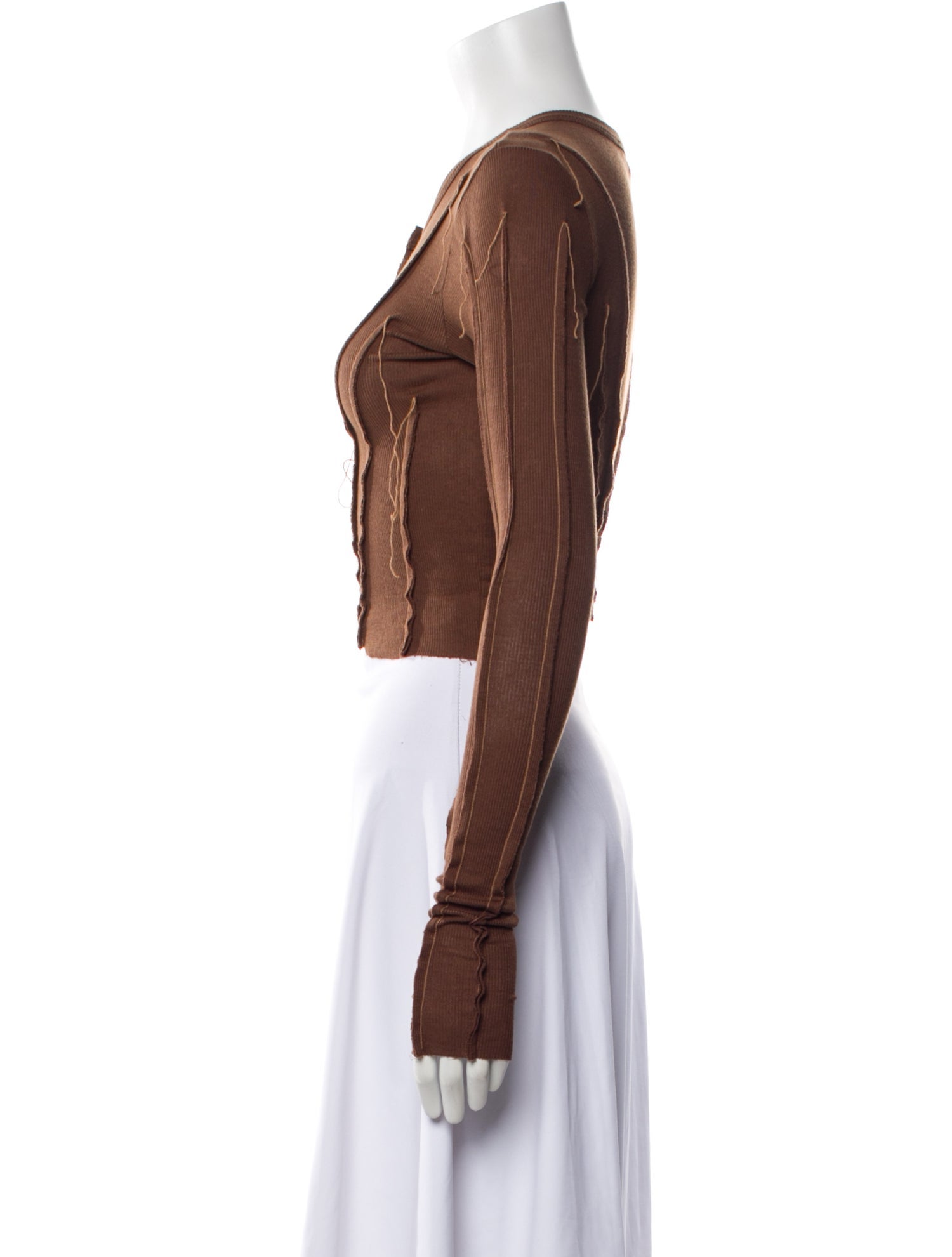 Sami Miro Vintage Scoop Neck Long Sleeve Crop Top