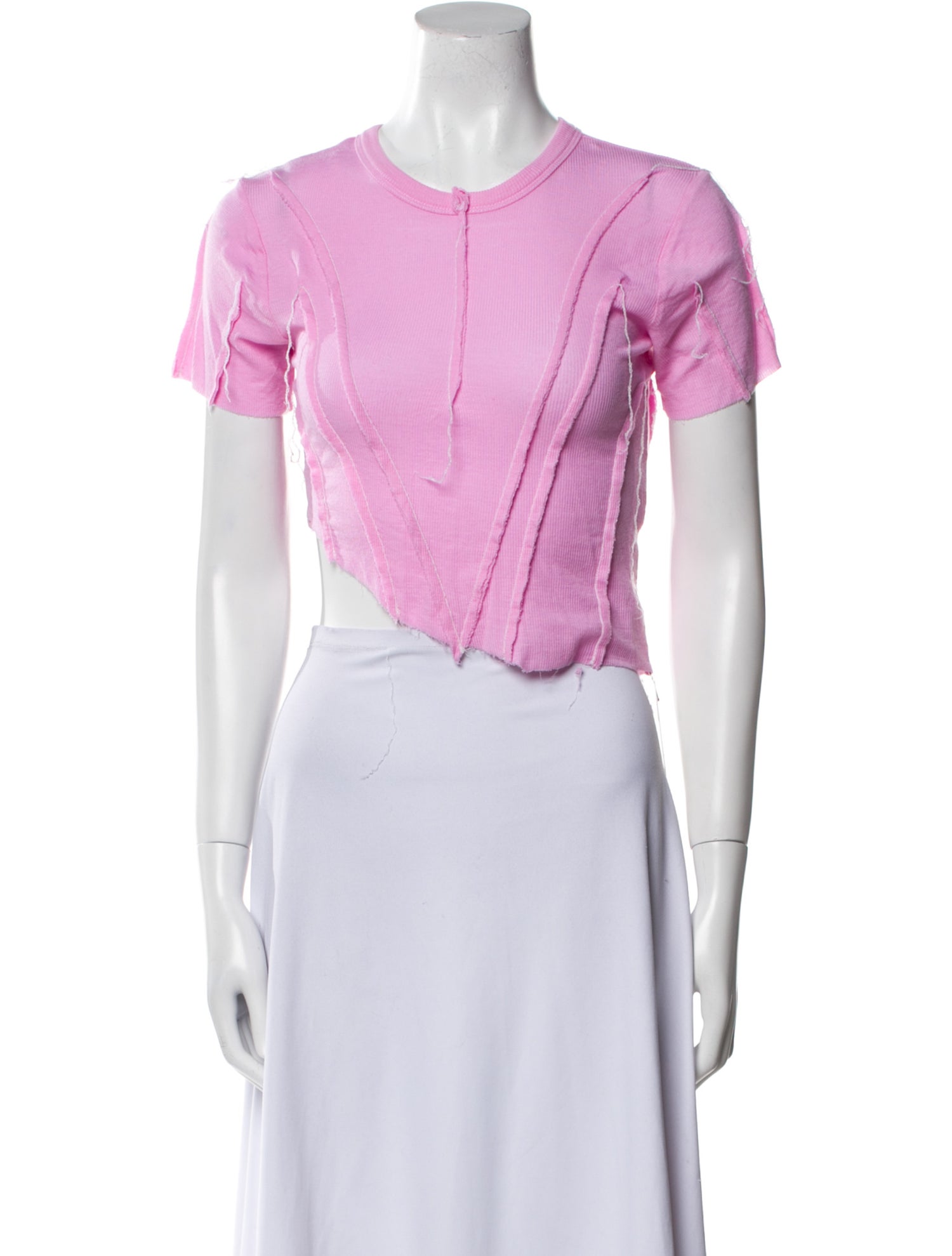 Sami Miro Vintage Crew Neck Short Sleeve Crop Top