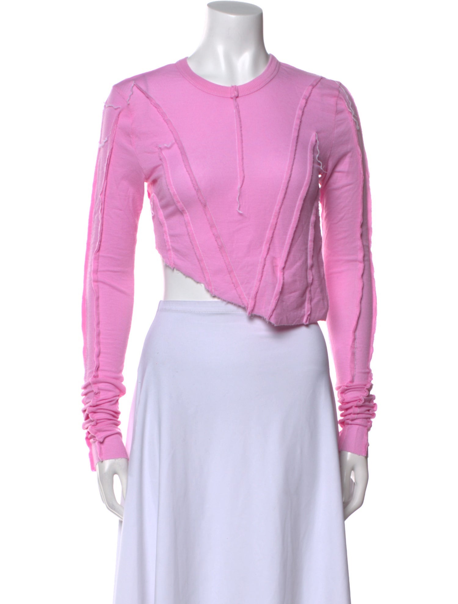 Sami Miro Vintage Crew Neck Long Sleeve Crop Top