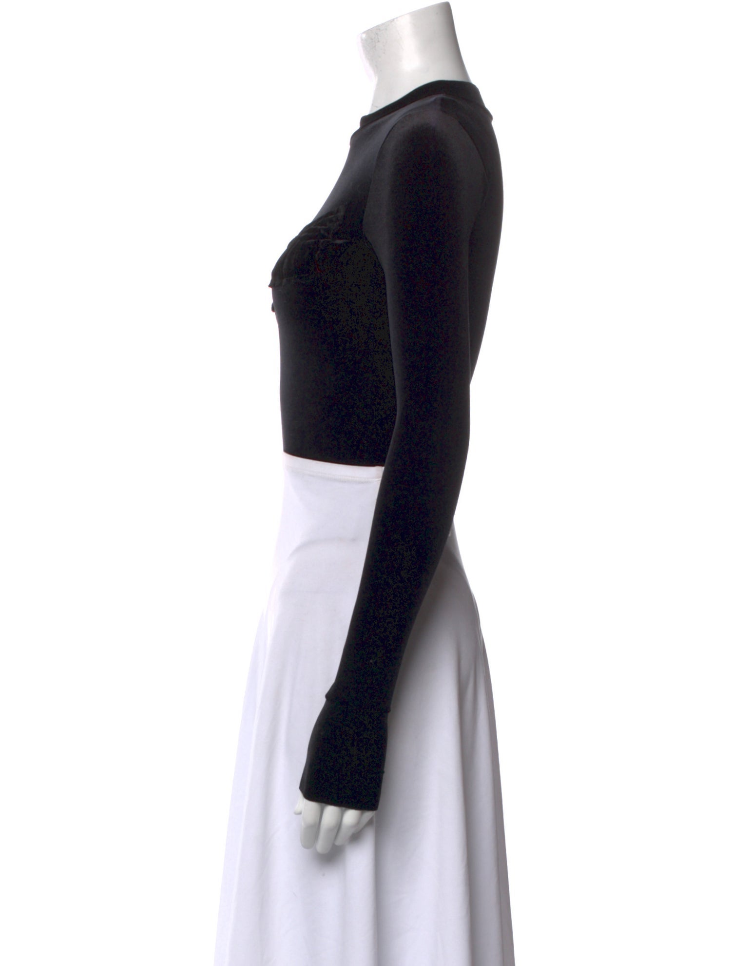 Sami Miro Vintage Scoop Neck Long Sleeve Crop Top