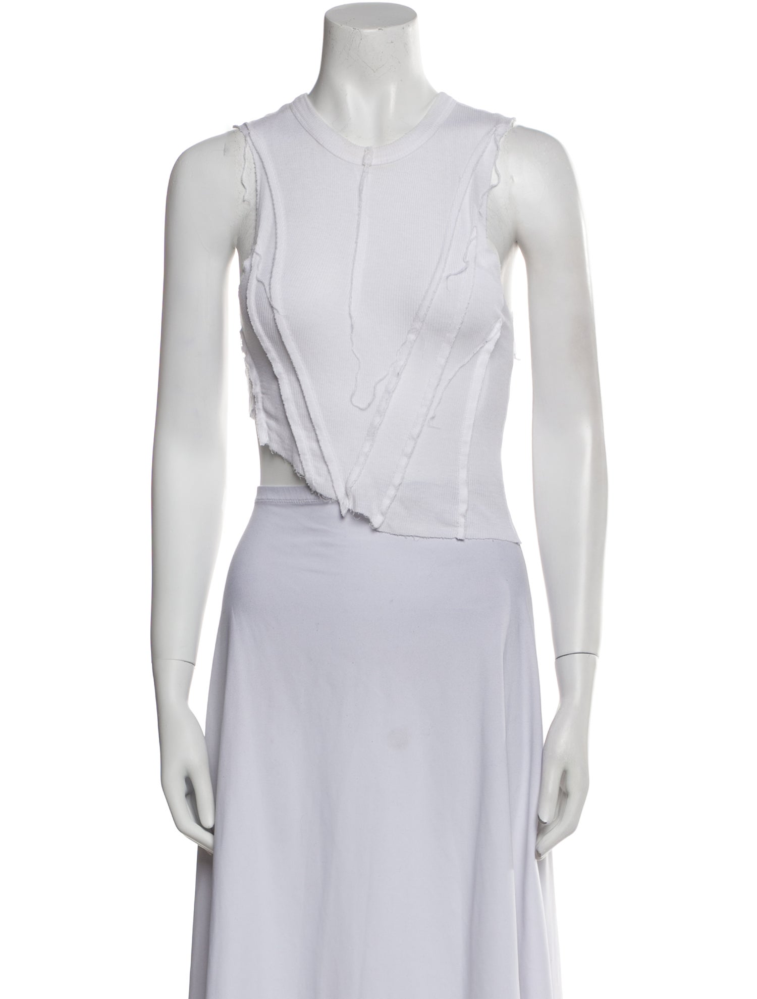 Sami Miro Vintage Crew Neck Sleeveless Crop Top