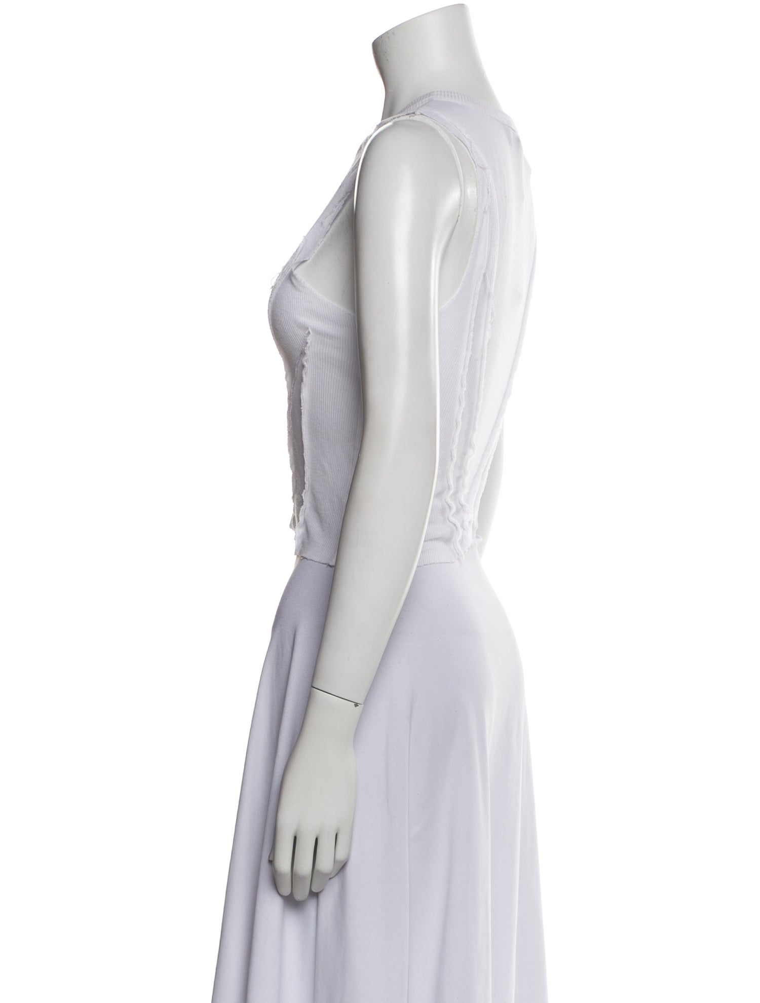 Sami Miro Vintage Crew Neck Sleeveless Crop Top