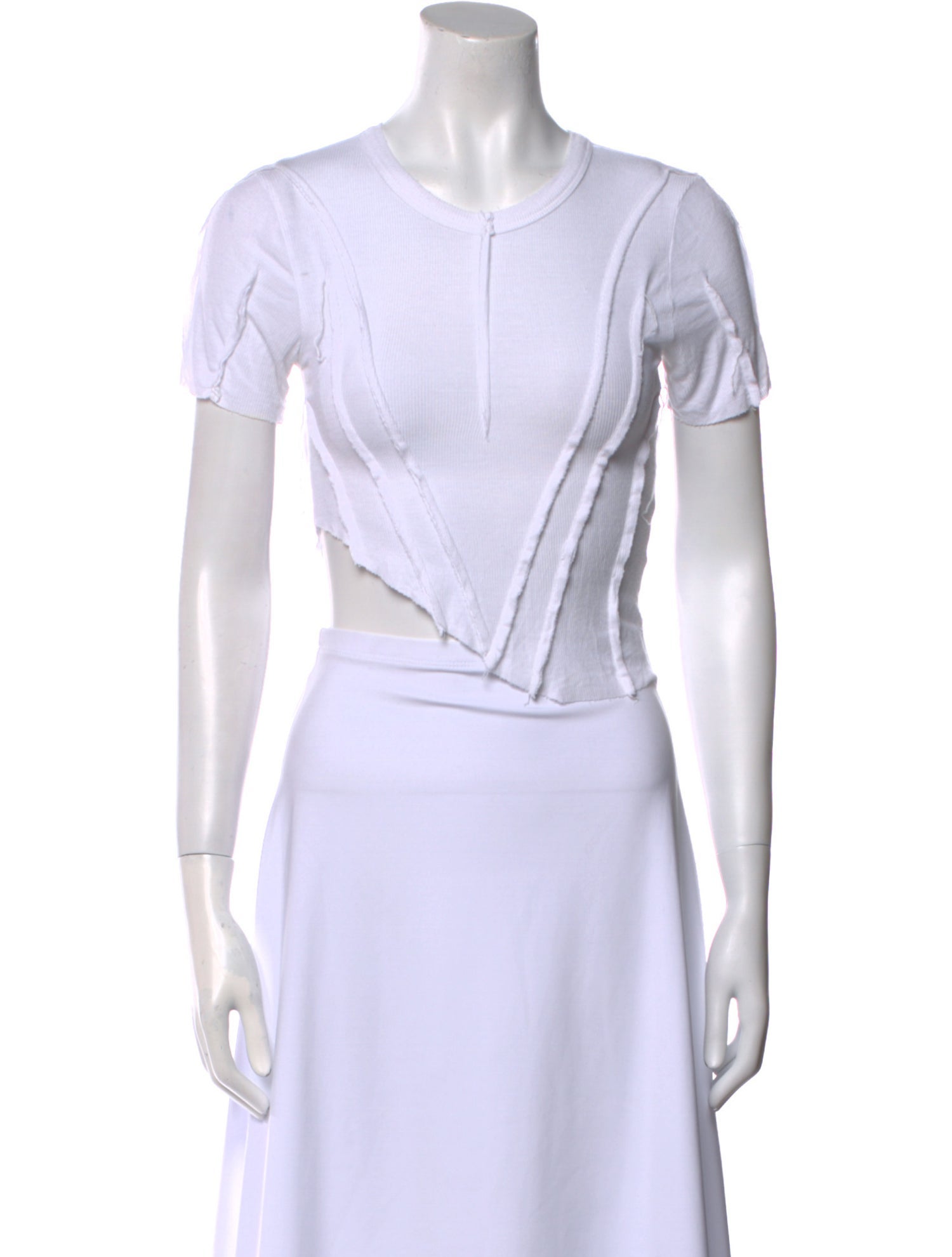 Sami Miro Vintage Crew Neck Short Sleeve Crop Top